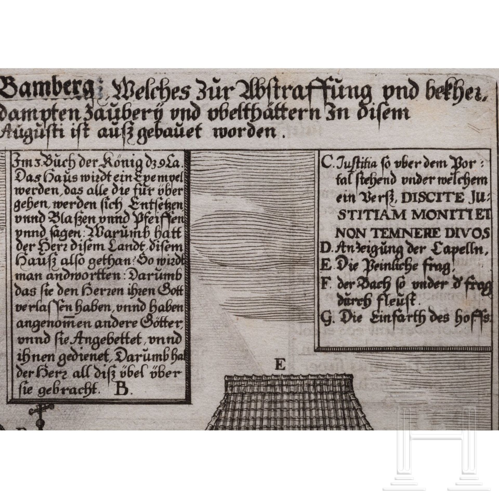 "Das Hexenhaus von Bamberg", Kupferstich, 1627 - Image 6 of 7