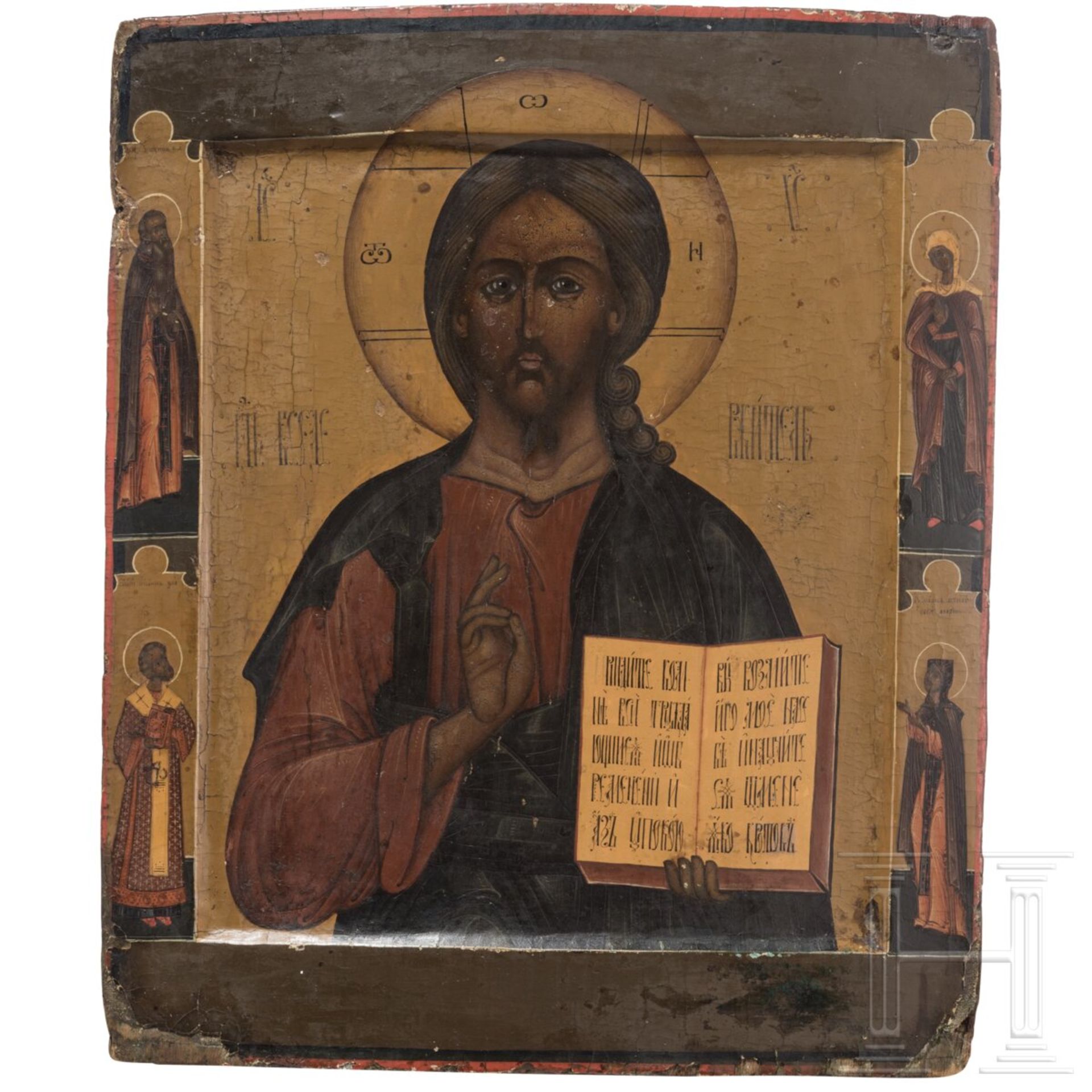 Ikone mit Christus Pantokrator, Russland, um 1800