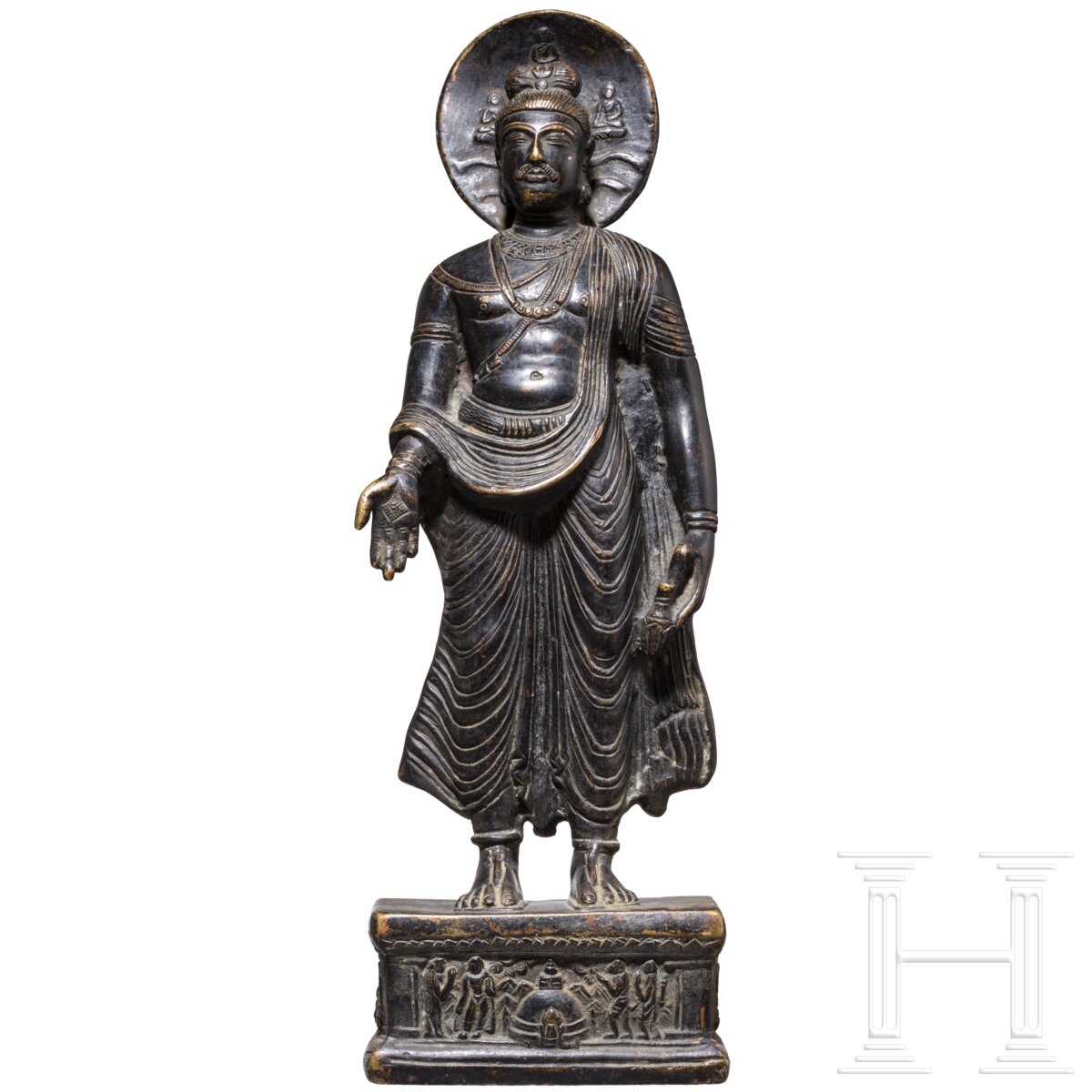 Bodhisattva Maitreya aus Bronze, Pakistan/Indien, 19. Jhdt.