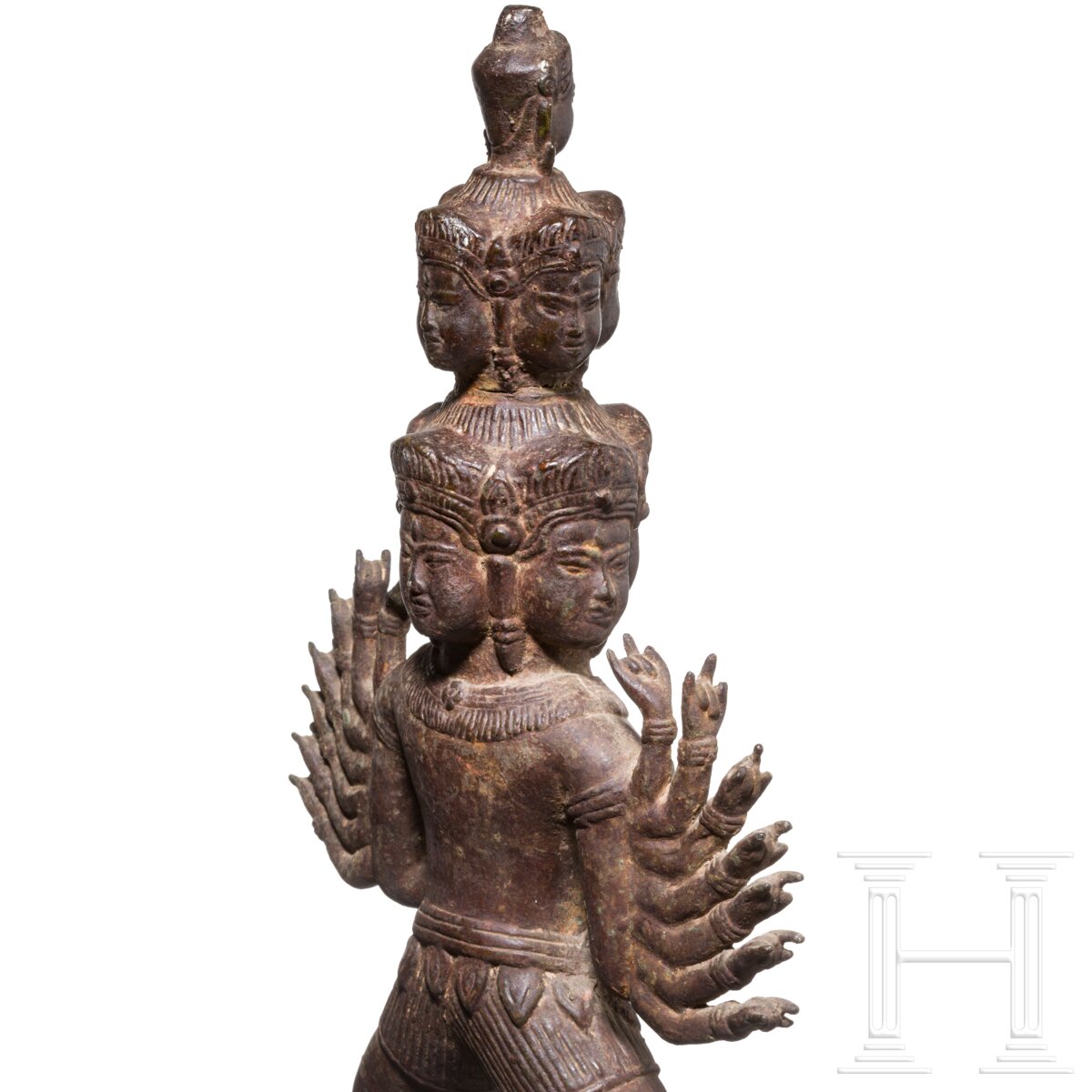 Bronze-Statuette einer tanzenden Hevajra (Ardhaparyanka), Bayon-Stil, Kambodscha, Khmer-Reich, 12. - - Image 4 of 4
