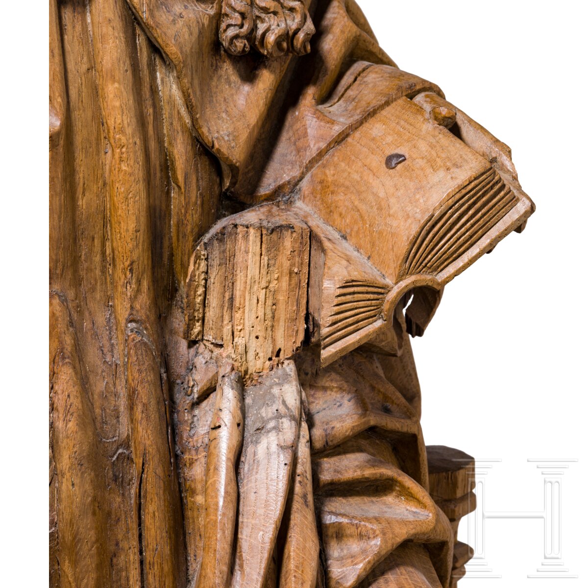 Skulptur eines thronenden Bischofs, rheinländisch, 1. Hälfte 16. Jhdt. - Image 5 of 6
