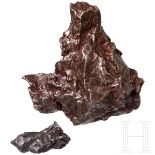 Zwei Eisen-Meteorite, gefunden in Namibia bzw. Sibirien, 1838/1947