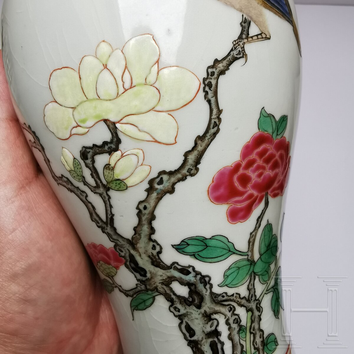 Famille-rose-Meiping-Vase mit Vogel und Blüten, China, wohl Yongzheng-Periode - Image 11 of 19