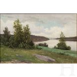 Isak Philip Hartvig Ree Barlag (1840 - 1913) - Stimmungsvolle sommerliche Landschaft mit Fluss