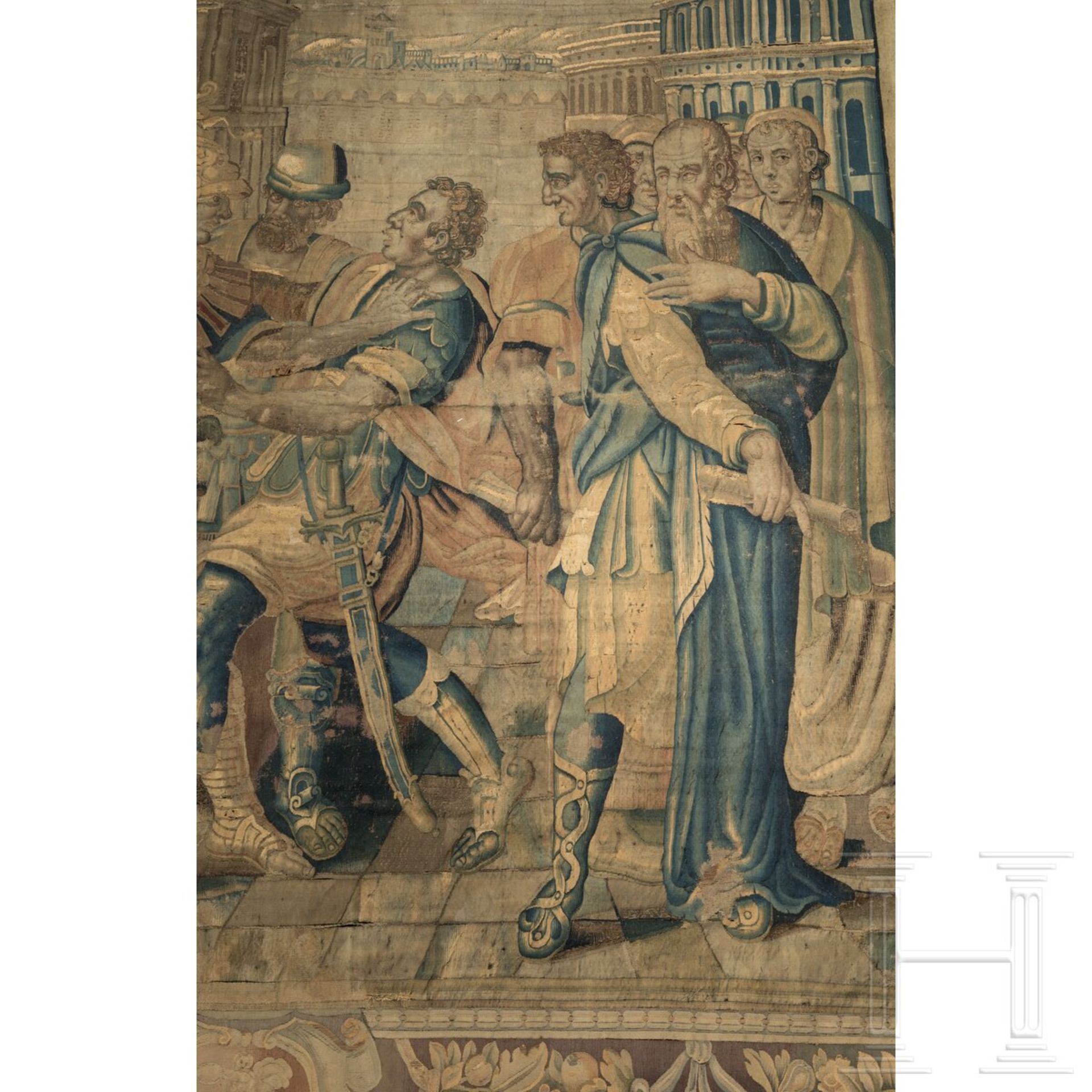Großer Gobelin mit Darstellung der Coriolanus-Legende, Tours, Frankreich, frühes 17. Jhdt - Bild 6 aus 8