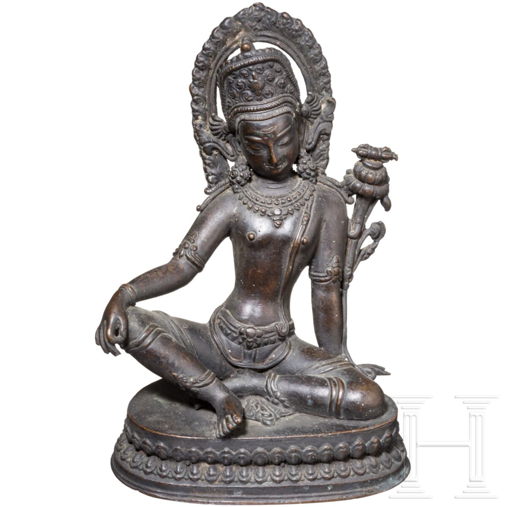 Bronzestatuette der Indra, Nepal, spätes 19. Jhdt. - Bild 2 aus 5
