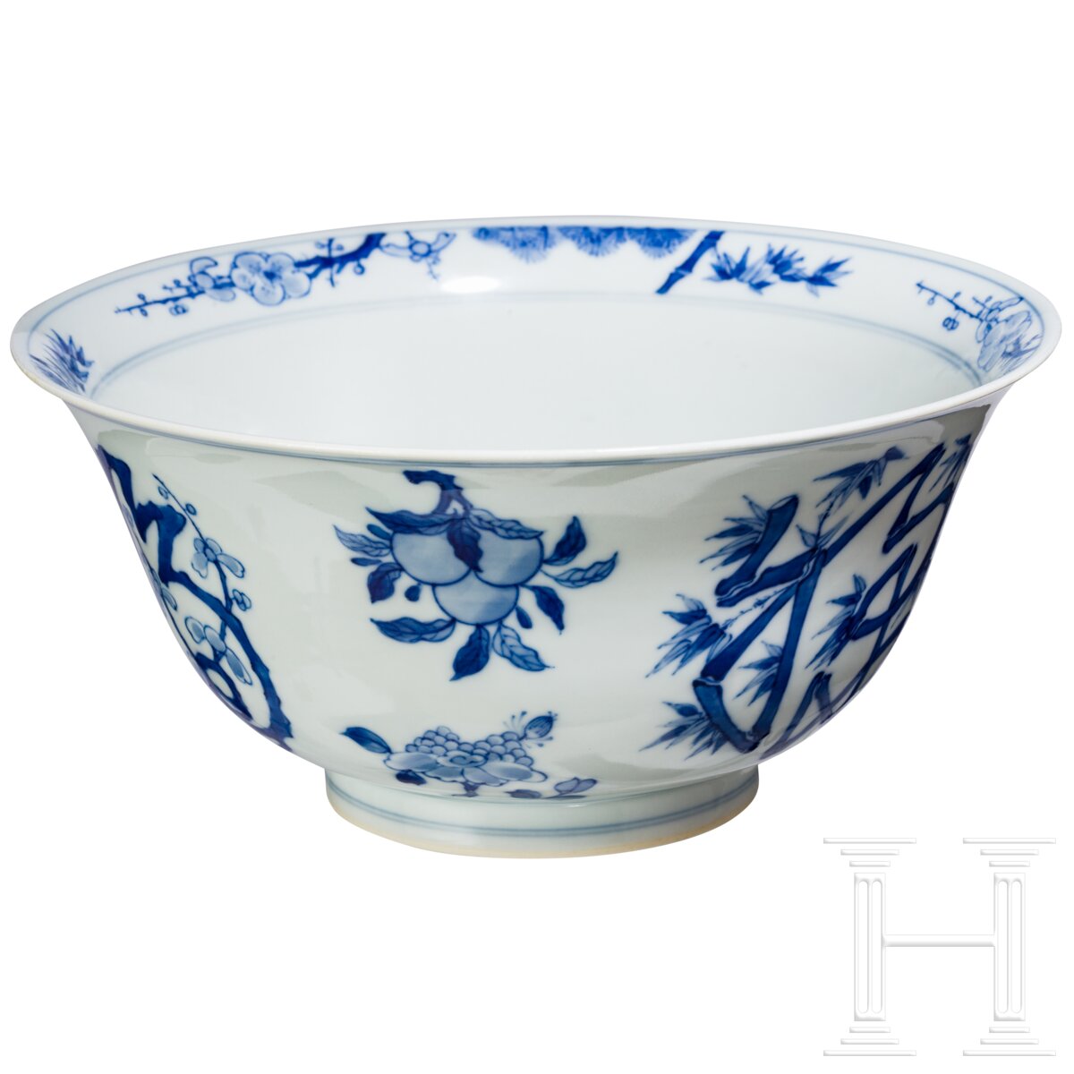 Blau-weiße Schale mit dem Symbol für Langlebigkeit "Shou", China, wohl Kangxi-Periode - Image 3 of 11