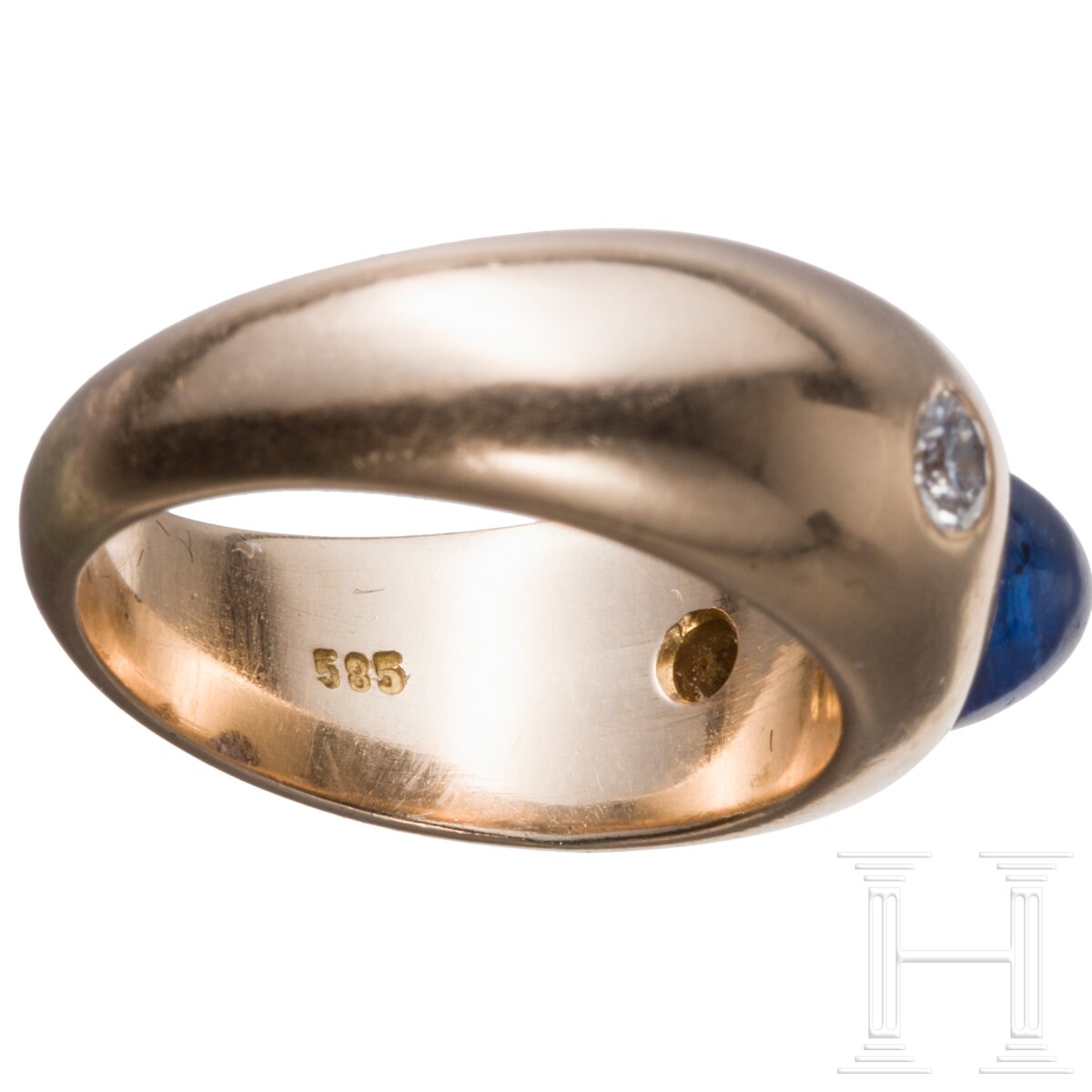 Bandring mit Saphir-Cabochon und Diamanten - Image 2 of 4