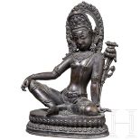 Bronzestatuette der Indra, Nepal, spätes 19. Jhdt.