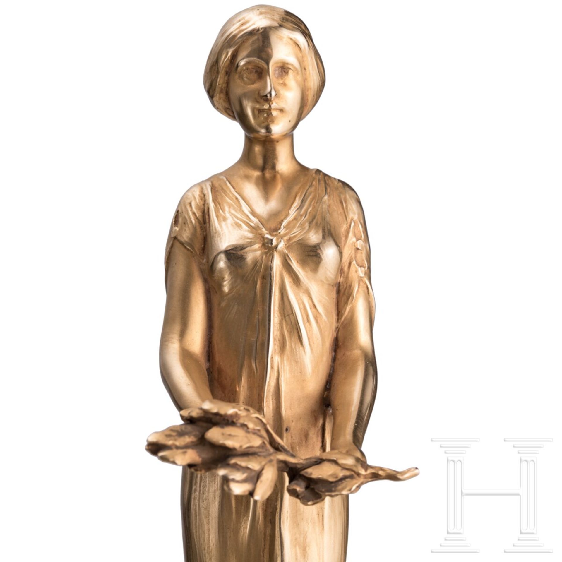 Prof. Rudolf Marschall (1873 - 1967) - goldene Skulptur der griechischen Friedensgöttin Eirene, Wien - Bild 9 aus 9