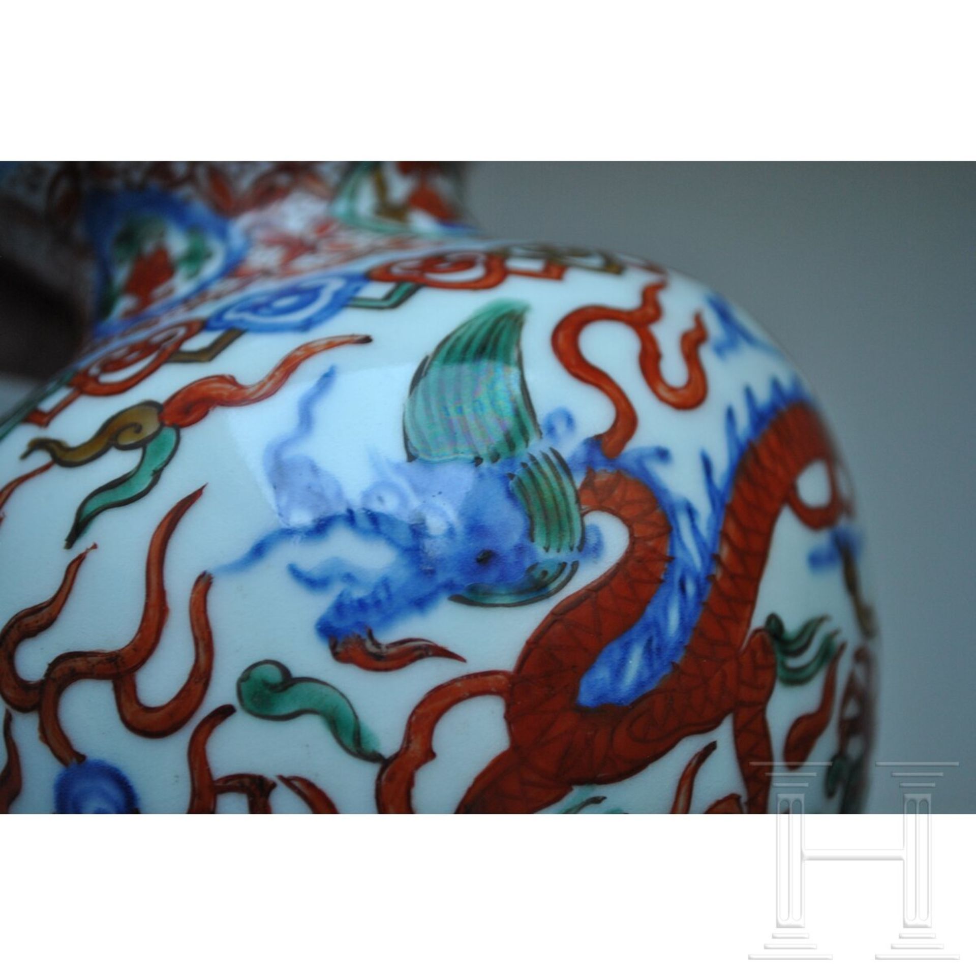 Doppelkürbis-Wucai-Vase mit Jiajing-Sechszeichenmarke, China, 20. Jhdt. - Image 28 of 28