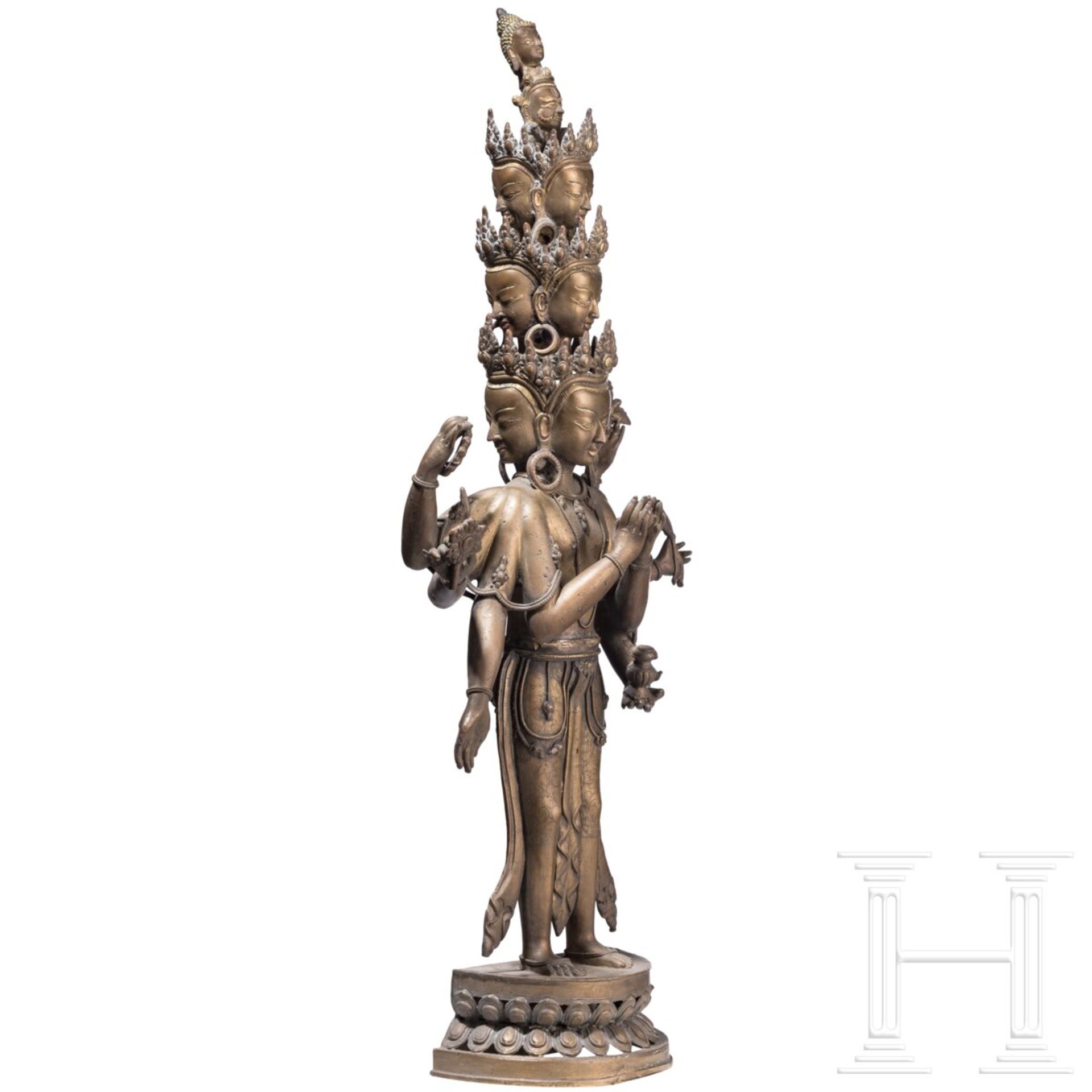 Stehender Avalokiteshvara, Indien, 19. Jhdt. - Bild 2 aus 4
