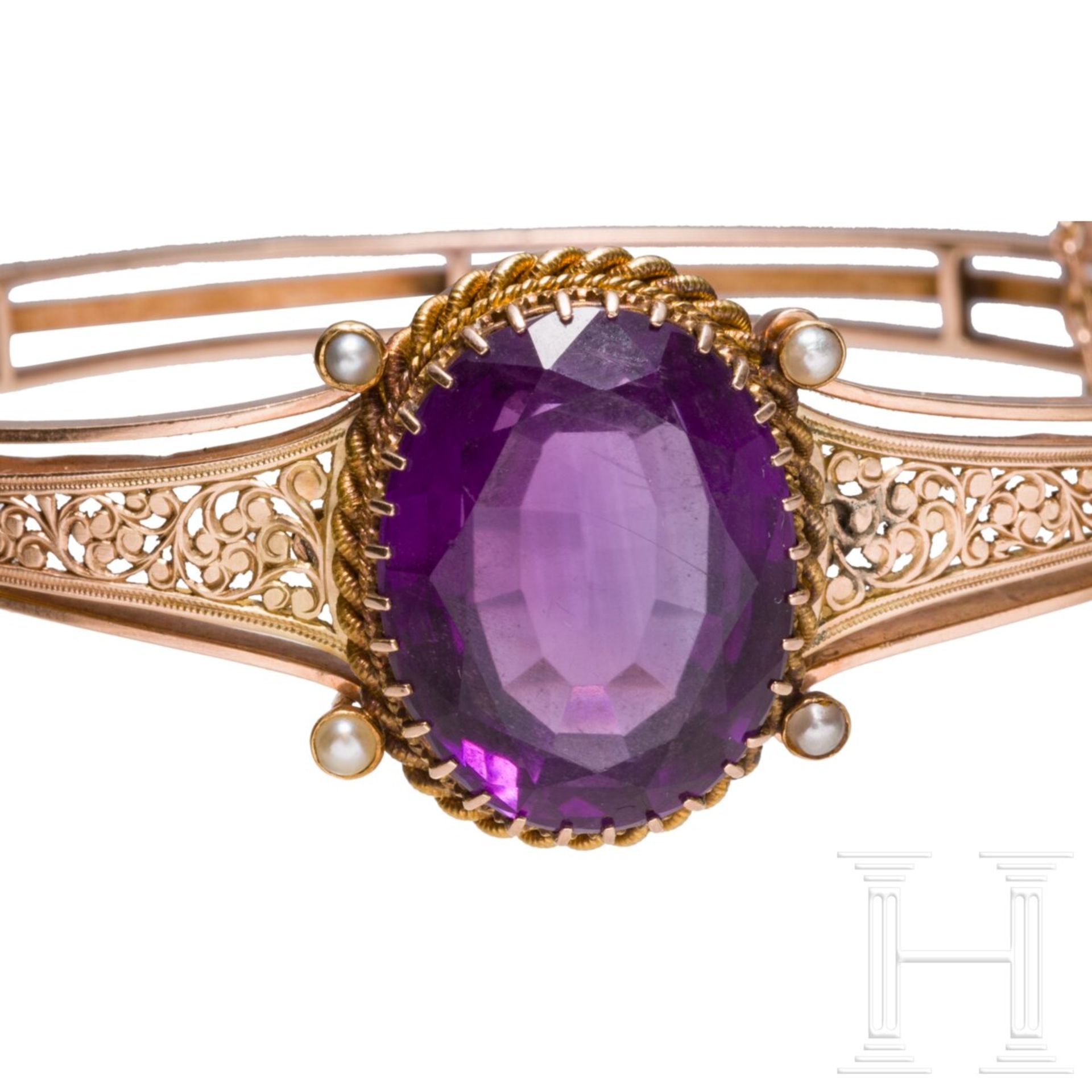 Armreif mit Amethyst, um 1880 - Image 2 of 4