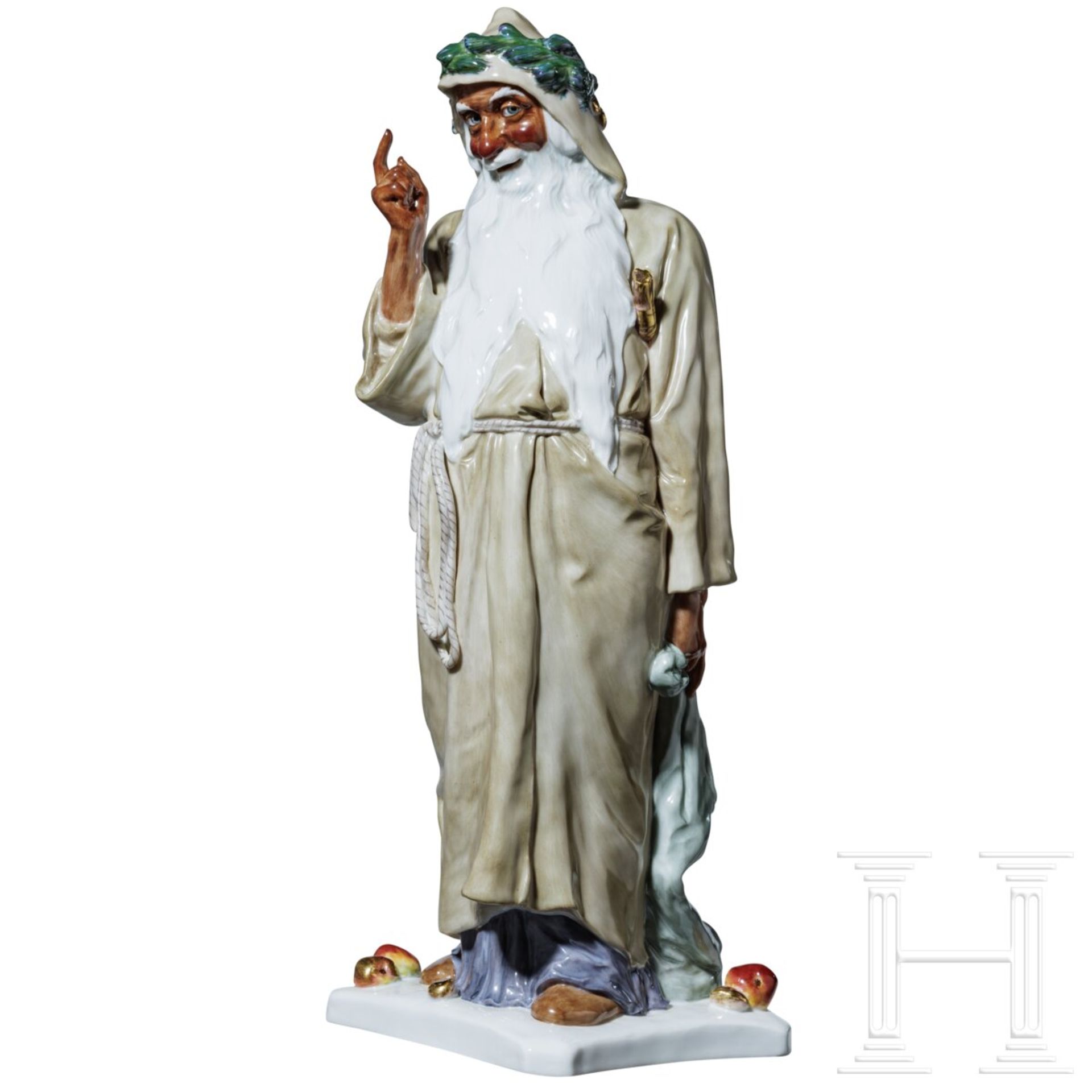 Seltene Figur "Sankt Nikolaus", Martin Wiegand (1867 - 1961), 1906 (Modell), Meissen, 2005 (Ausführu