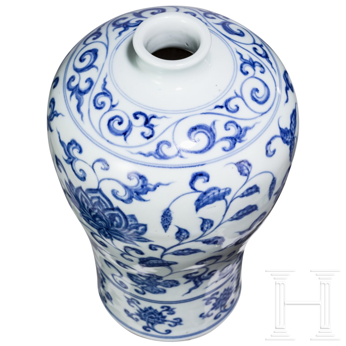 Blau-weiße Meiping-Vase im Ming-Stil, China, wahrscheinlich 19./20. Jhdt. - Image 4 of 16