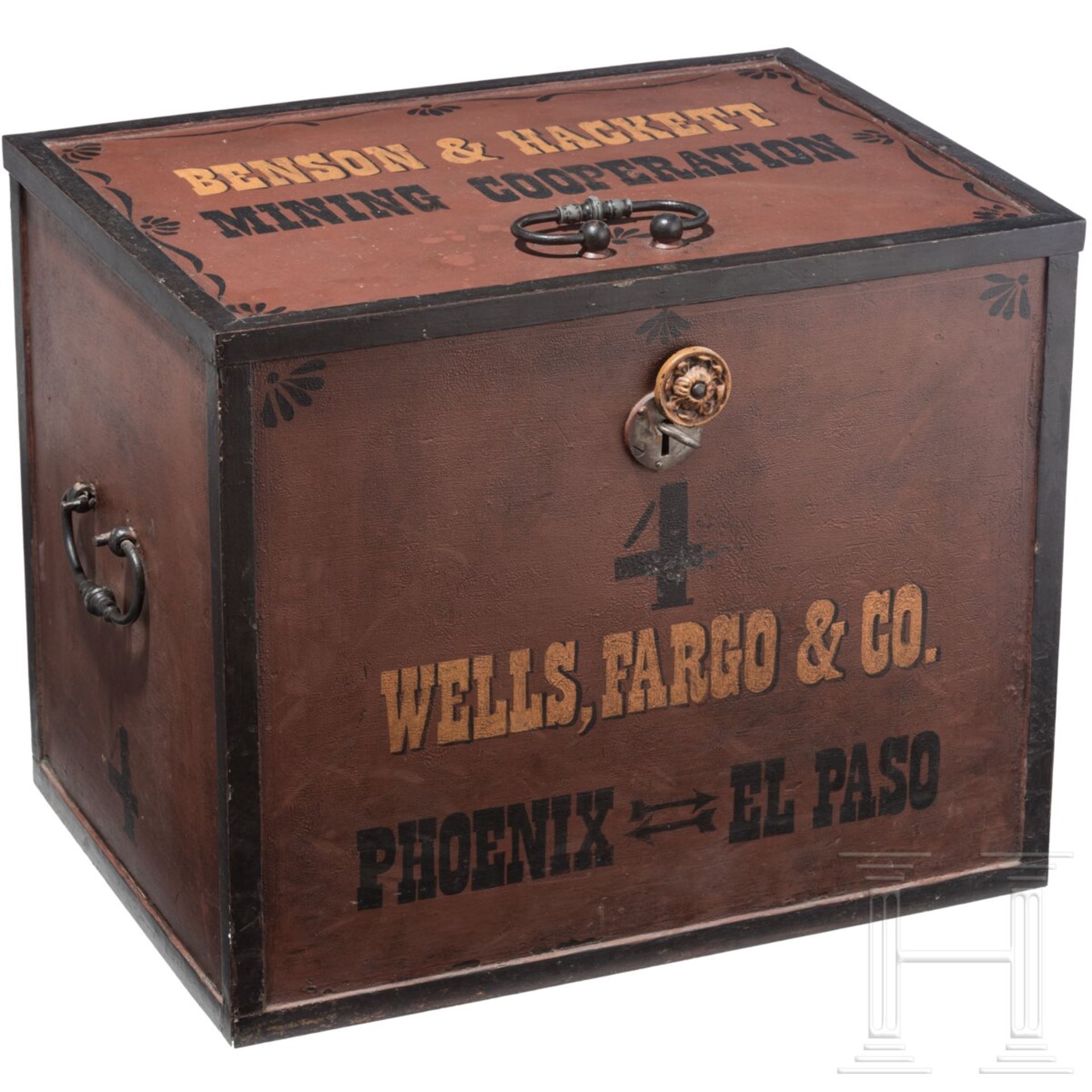 Schwere Tresortruhe, Wells, Fargo & Co., USA, Ende 19. Jhdt. 