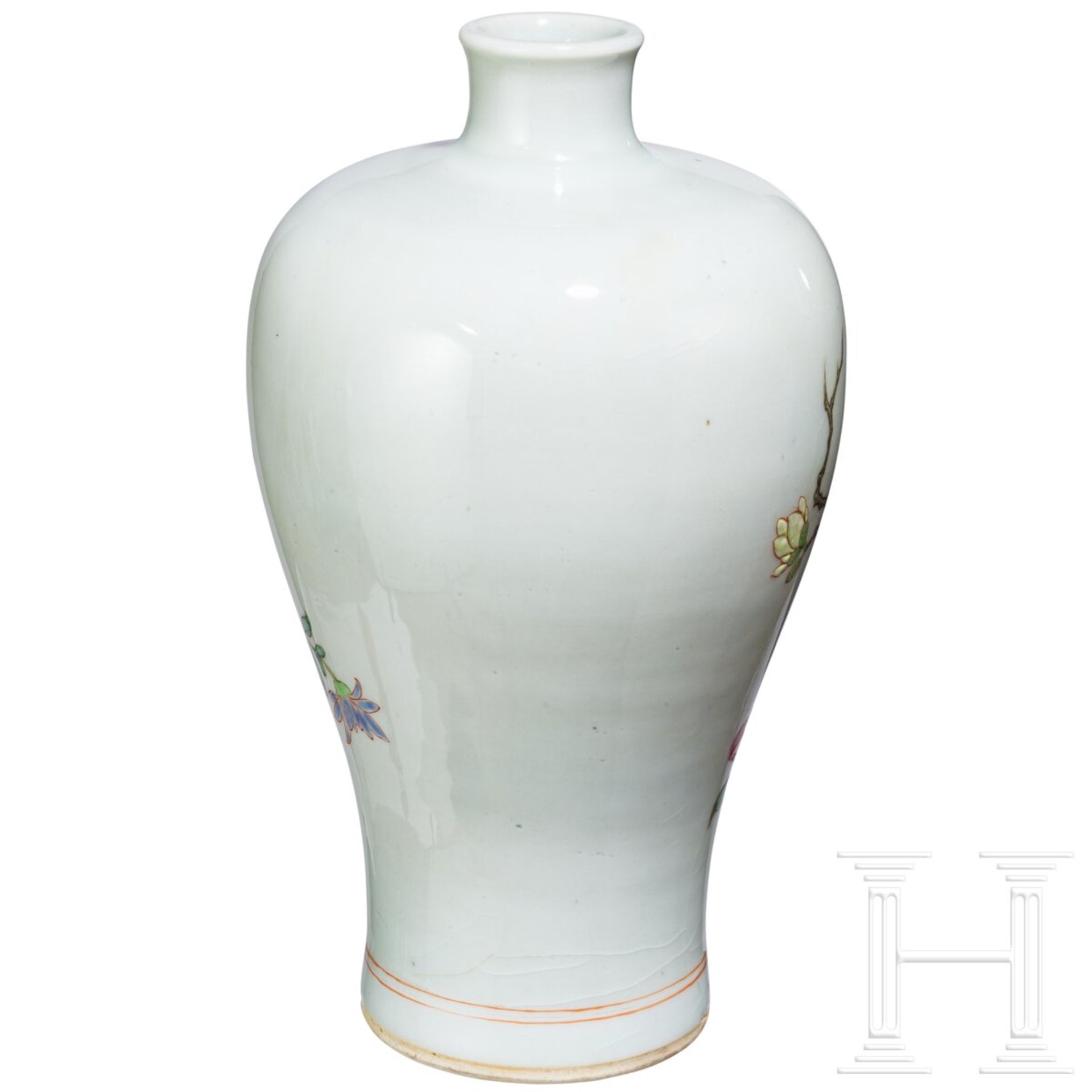 Famille-rose-Meiping-Vase mit Vogel und Blüten, China, wohl Yongzheng-Periode - Bild 3 aus 19