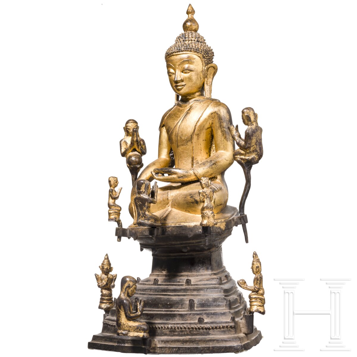 Lackierte und vergoldete Buddhafigur, Burma, 17./18. Jhdt. - Image 2 of 7