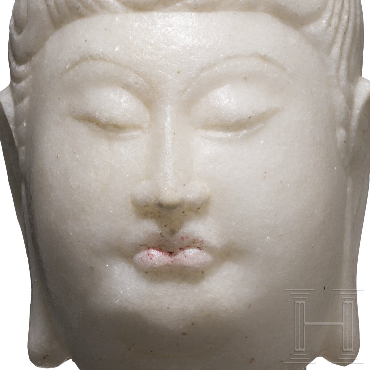 Kopf des Shakyamuni-Buddhas aus Marmor, China, Tang-Dynastie - Image 5 of 5