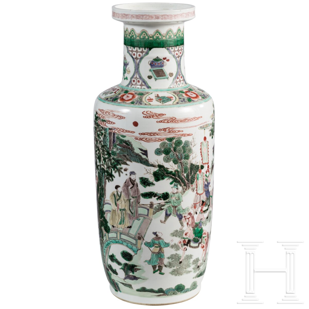 Große Famille-verte-Vase mit Soldaten, China, 19./20. Jhdt. - Image 2 of 12