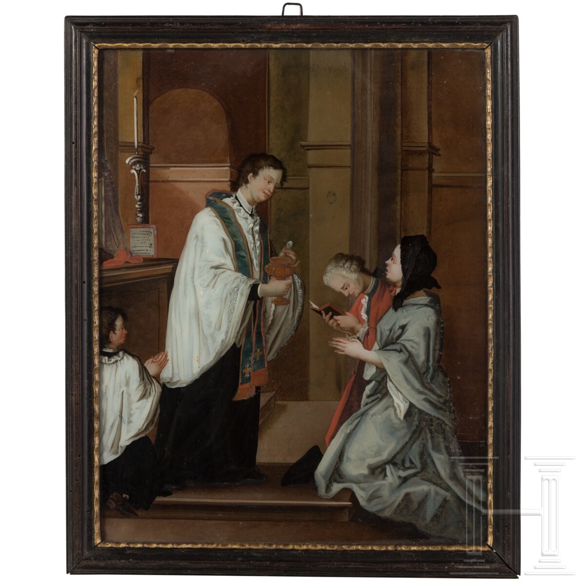 Sechs Hinterglasbilder mit sechs Sakramenten, Augsburg oder Murnau, 18. Jhdt.  - Bild 18 aus 19