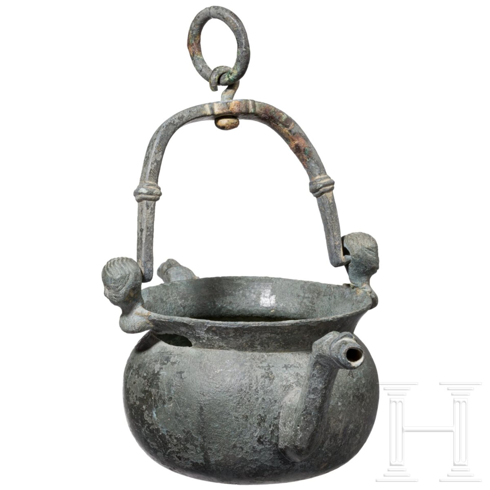 Lavabo (Bronzekessel) mit Frauenköpfen, flämisch, 16. Jhdt.  - Bild 5 aus 6