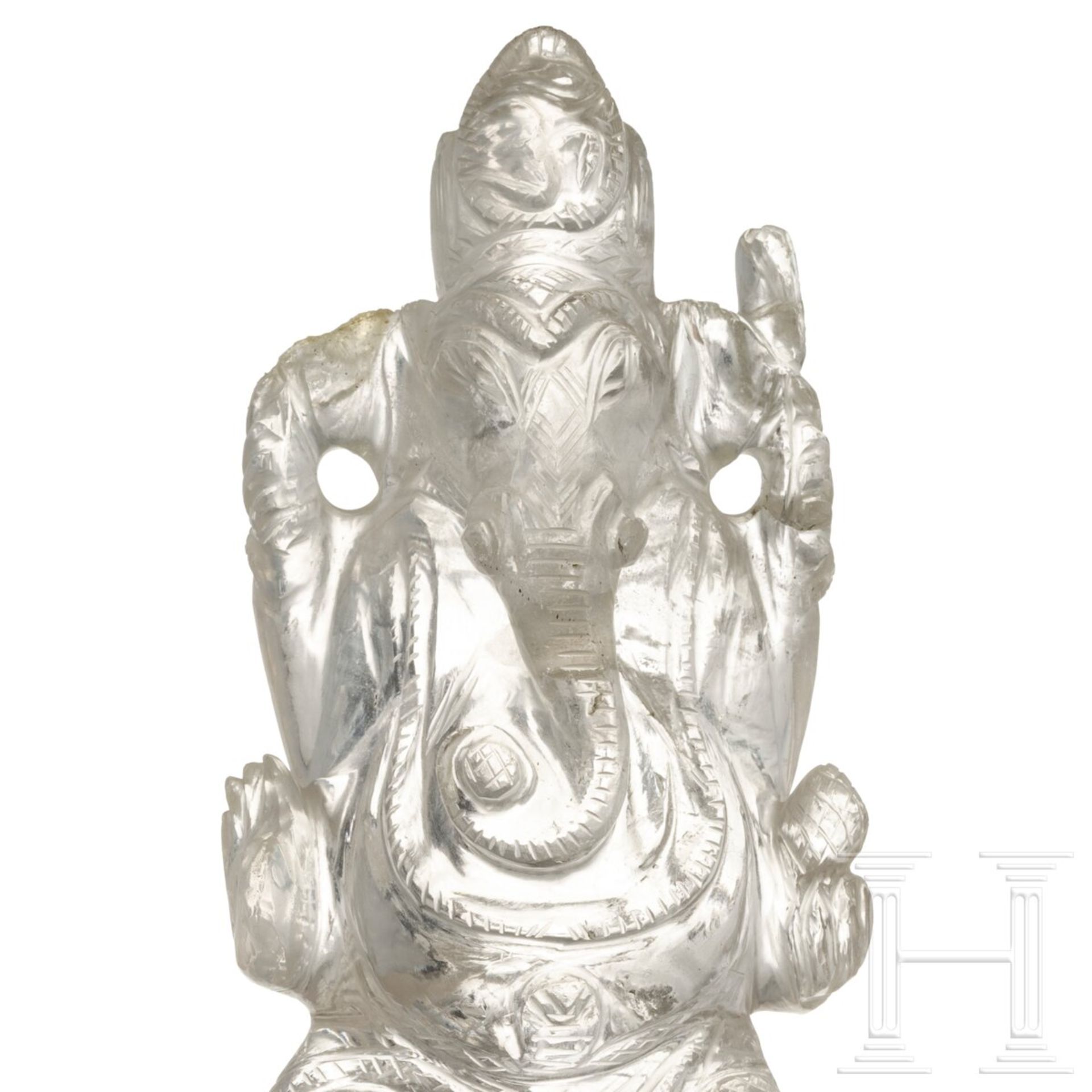 Ganesha-Figurine aus Bergkristall, Indian/Nepal, um 1900 - Bild 6 aus 6