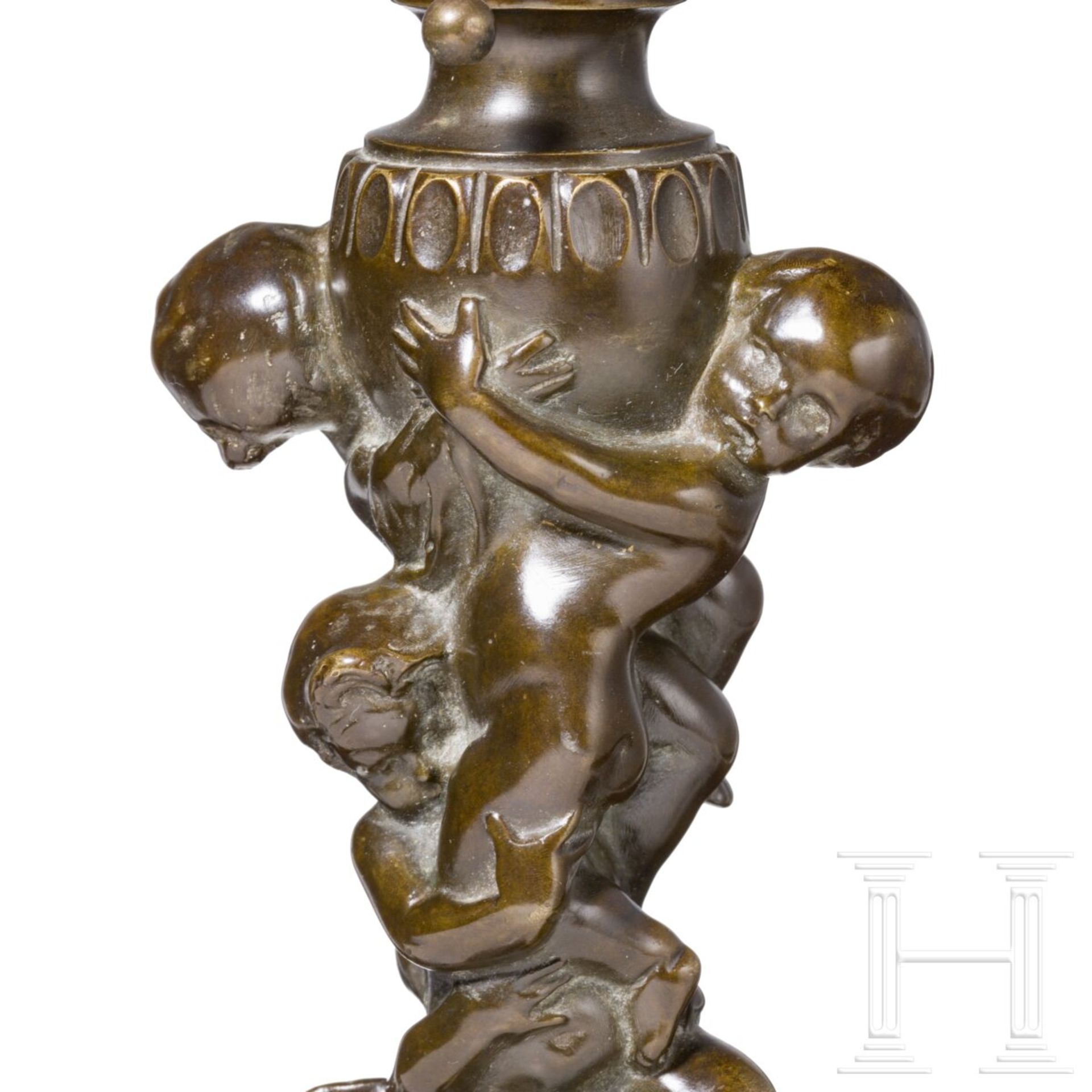 Figürliche Jugendstil-Lampe, Gustav Gurschner (1873 Mühldorf am Inn - 1970 Wien) - Bild 5 aus 7