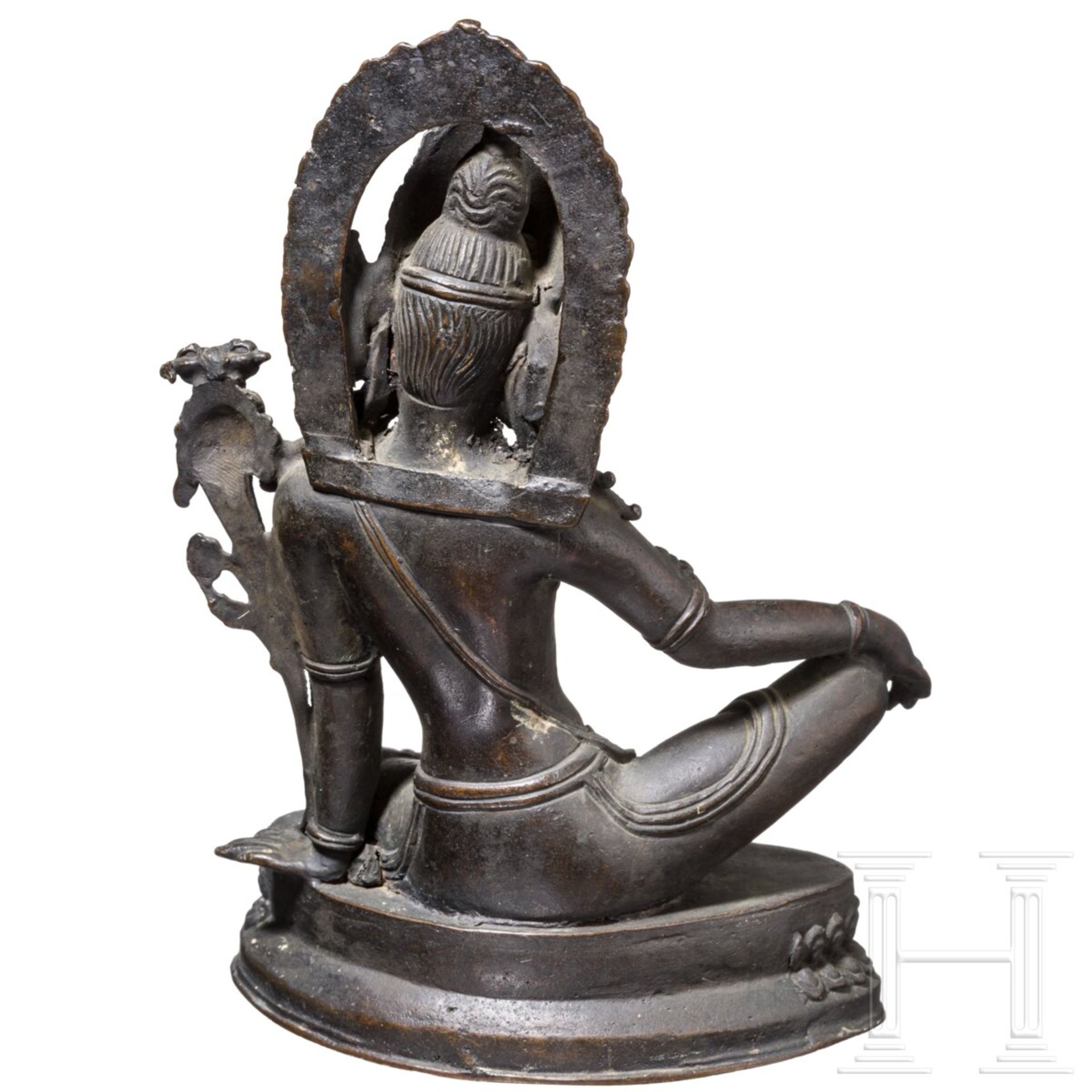 Bronzestatuette der Indra, Nepal, spätes 19. Jhdt. - Bild 3 aus 5