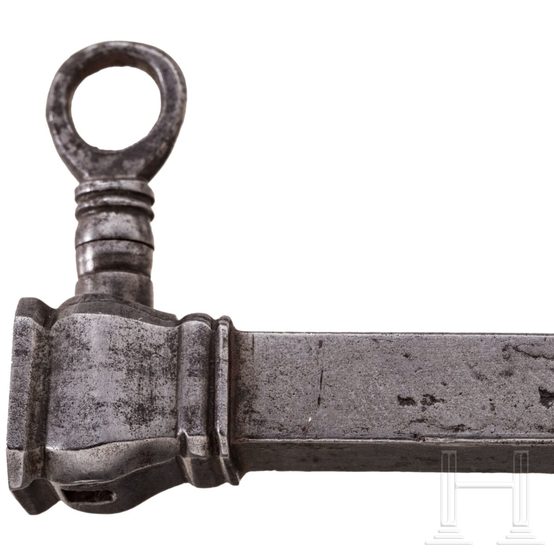 Musketier-Stilett mit integriertem Radschloss-Schlüssel, deutsch, Mitte 17. Jhdt. - Bild 6 aus 7