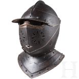 Geschwärzter Kürassierhelm, deutsch, um 1620