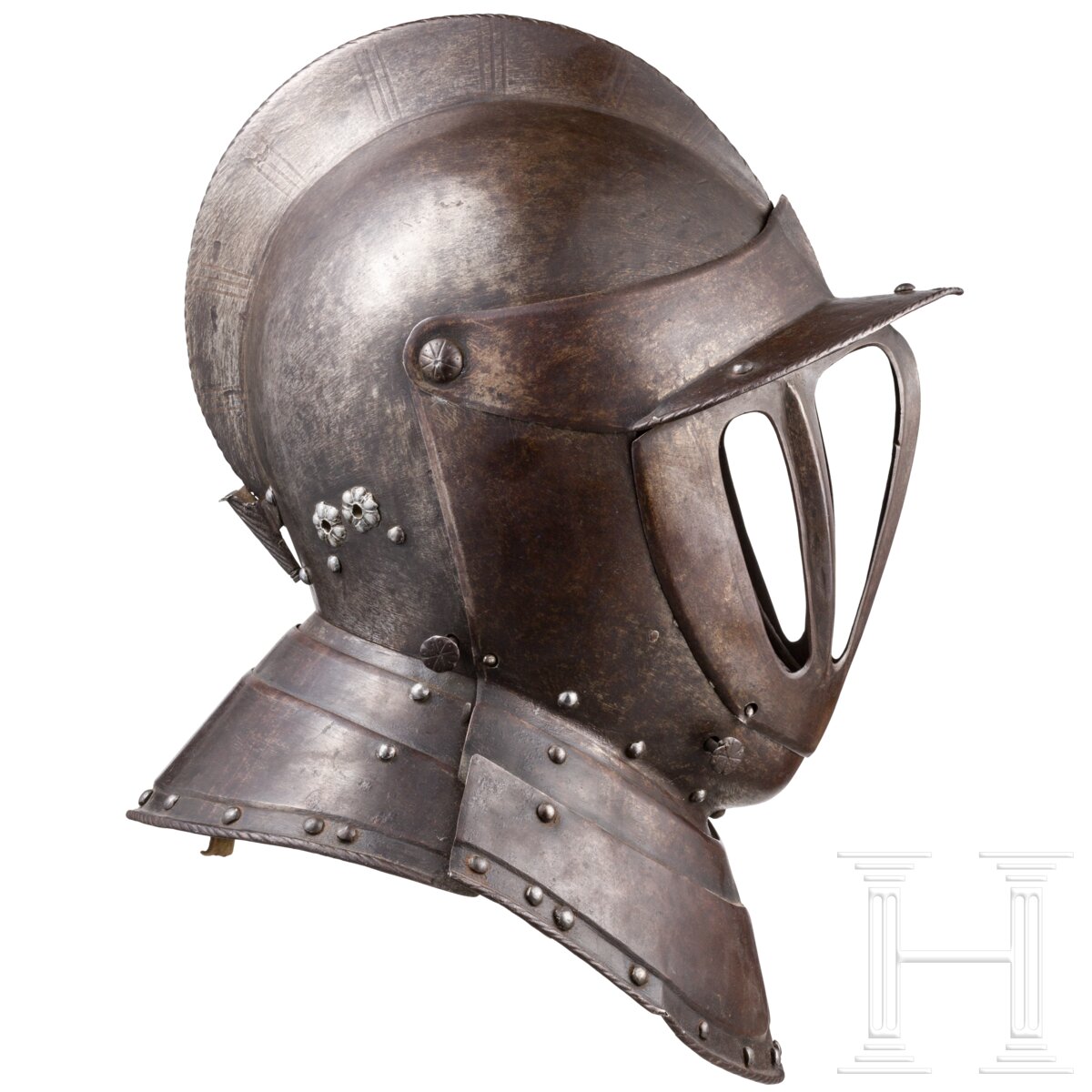 Großer Kürassierhelm in Offiziersqualität, deutsch oder flämisch, um 1620 - Image 4 of 7