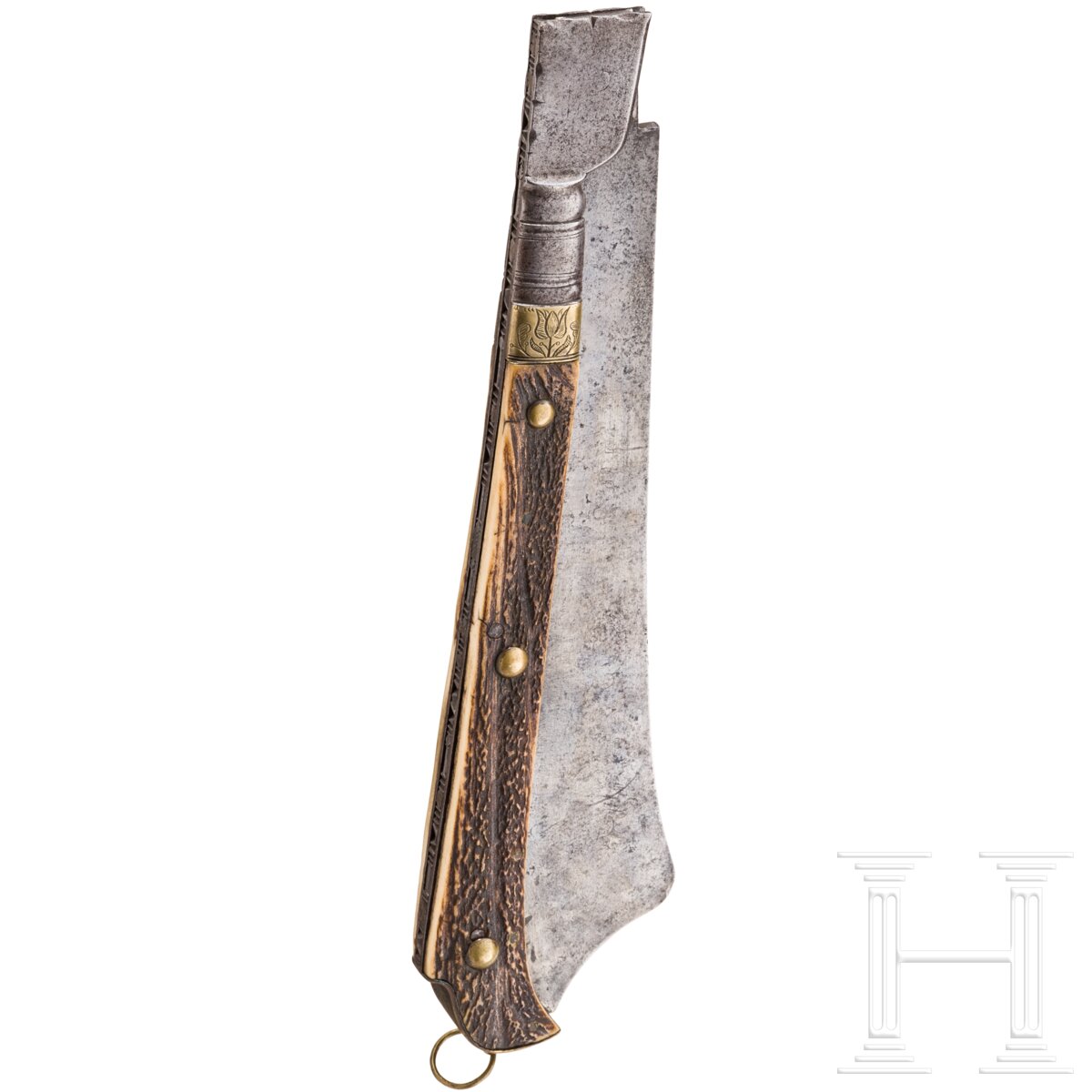 Großes, jagdliches Klappmesser (Praxe), norddeutsch, datiert 1699 - Bild 3 aus 10