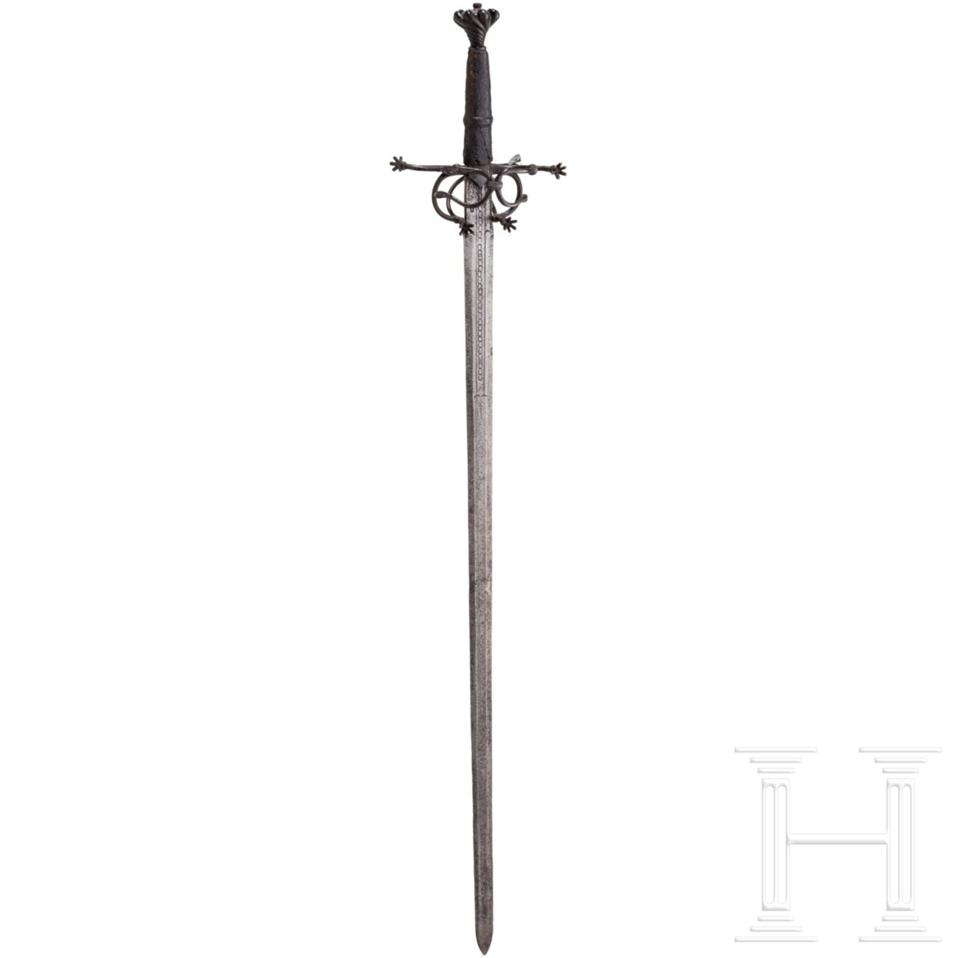 Ritterliches Schwert zu anderthalb Hand, süddeutsch, um 1530 - Bild 2 aus 9