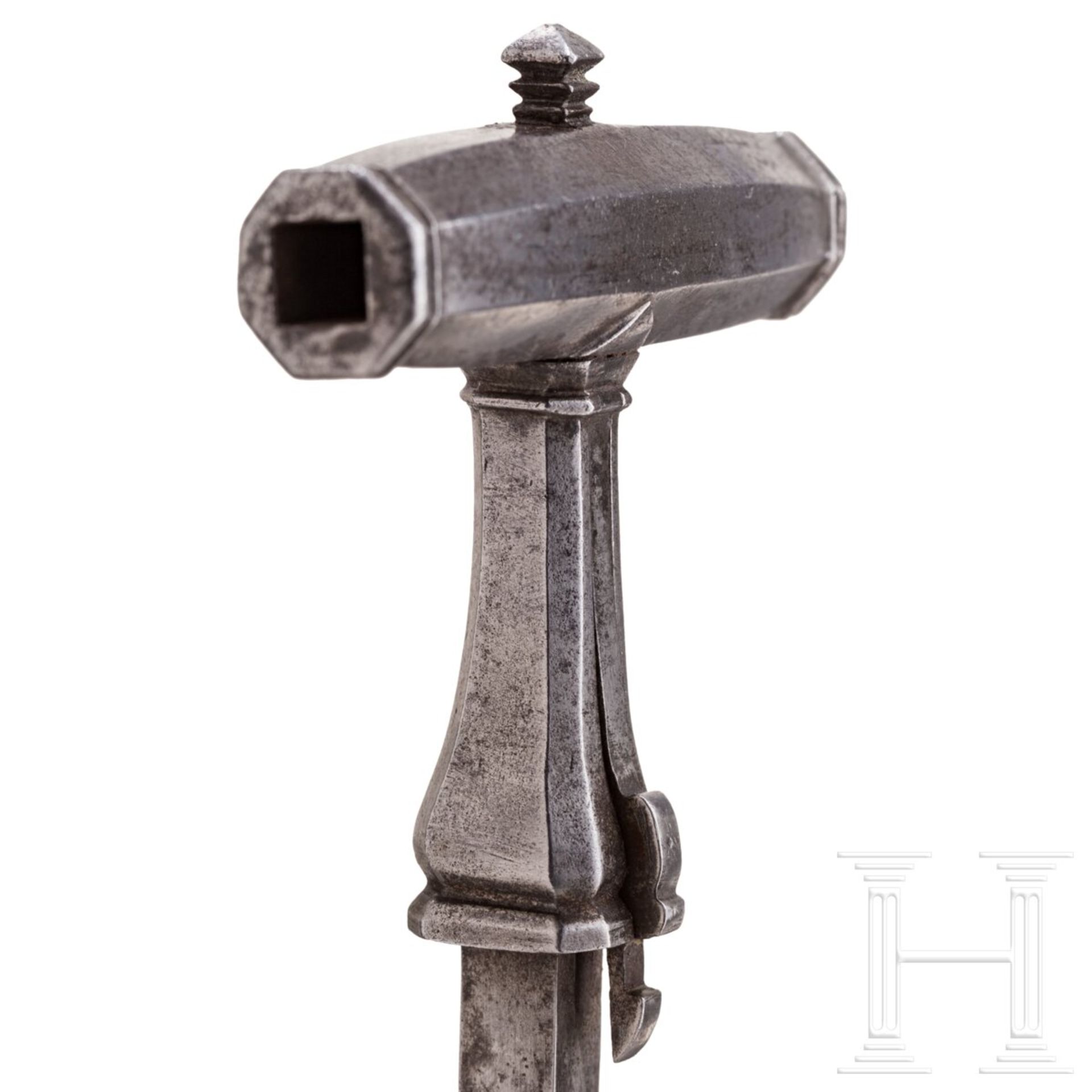 Musketier-Stilett mit integriertem Radschloss-Schlüssel, deutsch, Mitte 17. Jhdt. - Bild 5 aus 7