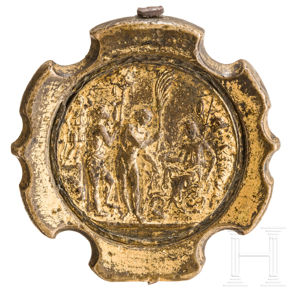 Feuervergoldeter Renaissance-Schwertknauf, Italien, um 1500 - Bild 2 aus 4