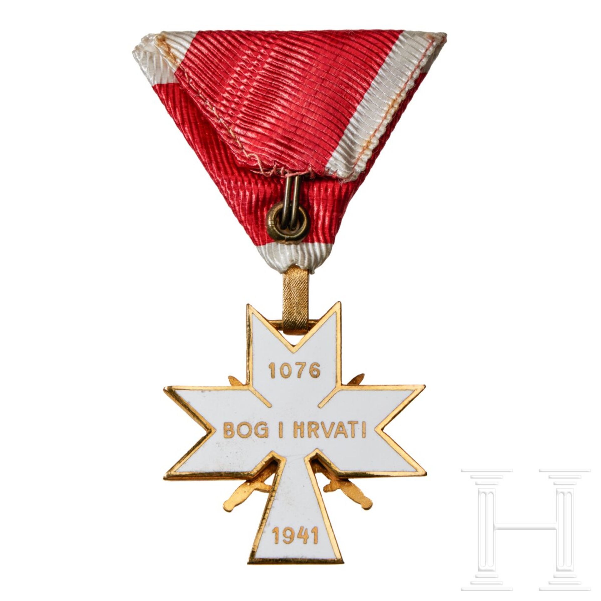 A Croatian Order of King Zvonimir 3rd Class with Swords - Image 3 of 4