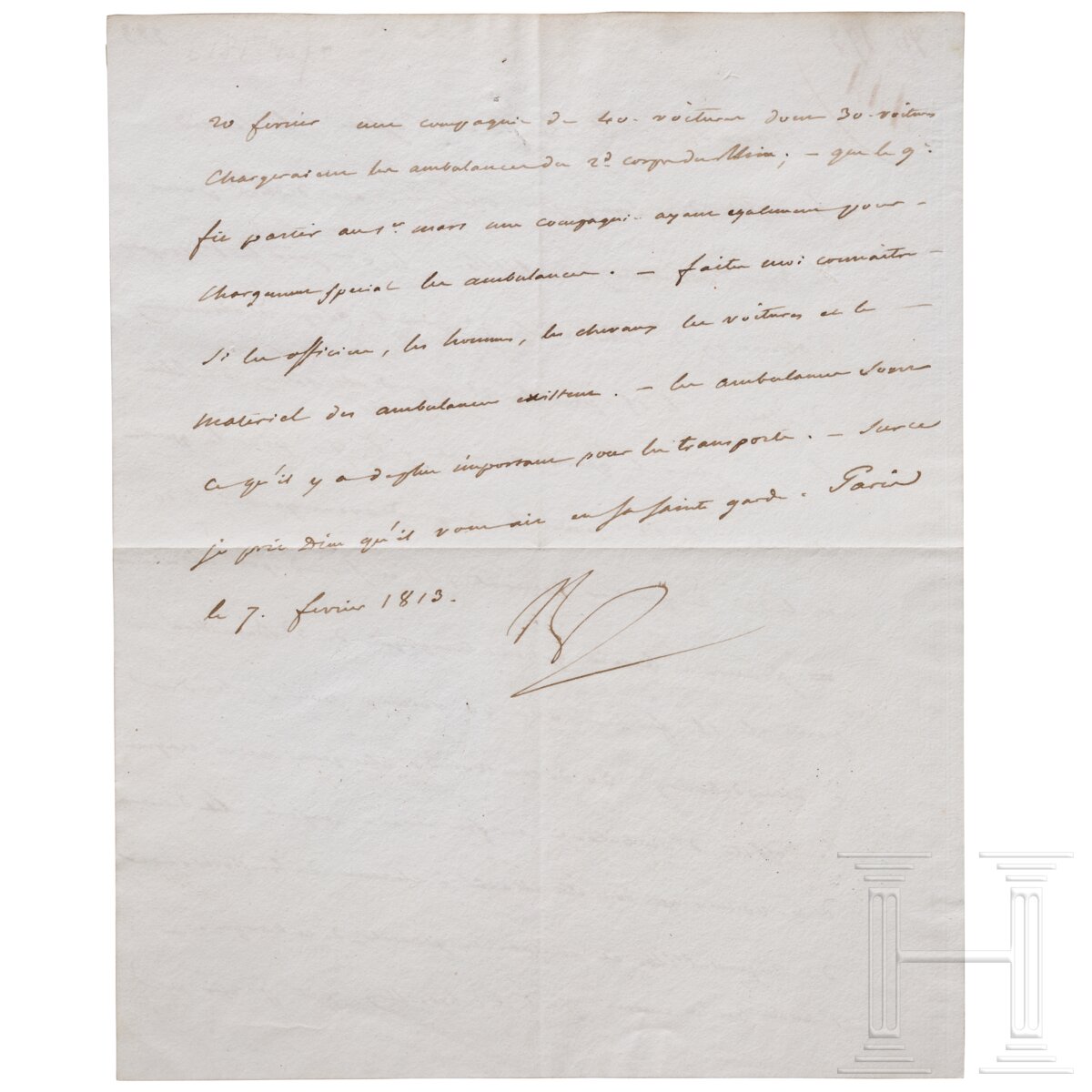 Napoleon I. - mit "NP" signierter Diktatbrief an den Kriegsverwaltungsminister Comte de Cessac mit A - Image 2 of 2