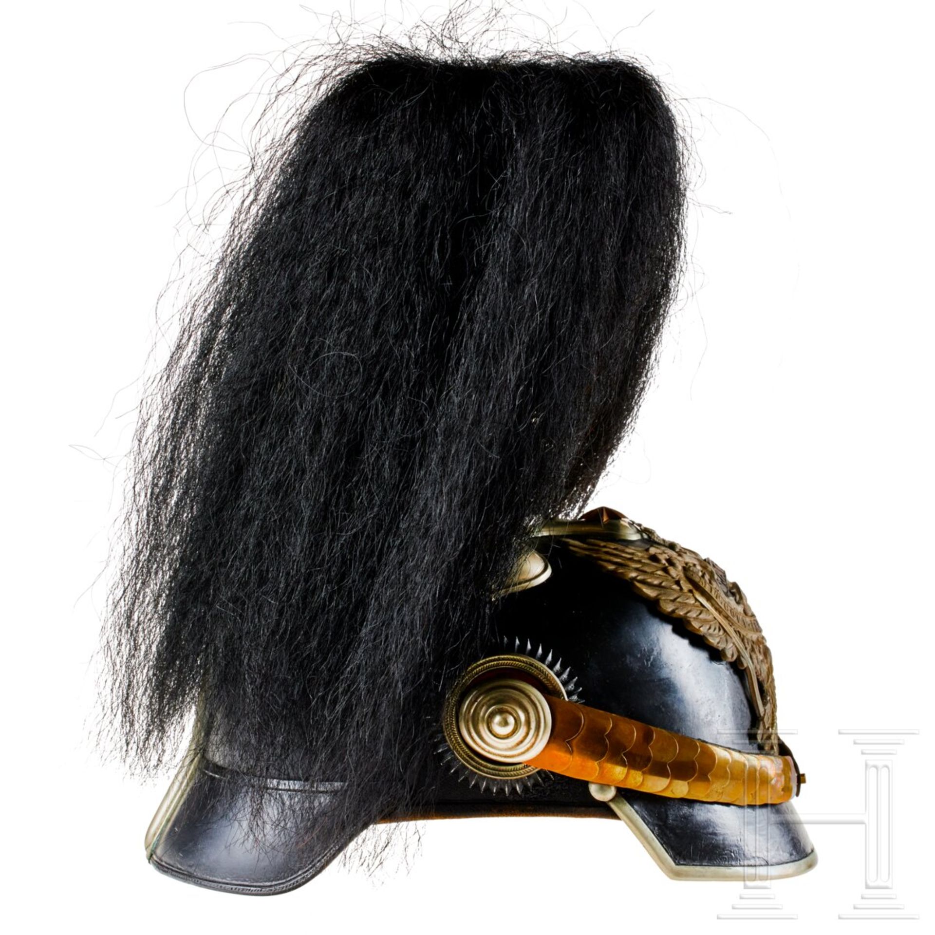 Preußen - Helm für Offiziere des Dragoner-Regiments Nr. 16, mit Haarbusch - Bild 6 aus 10