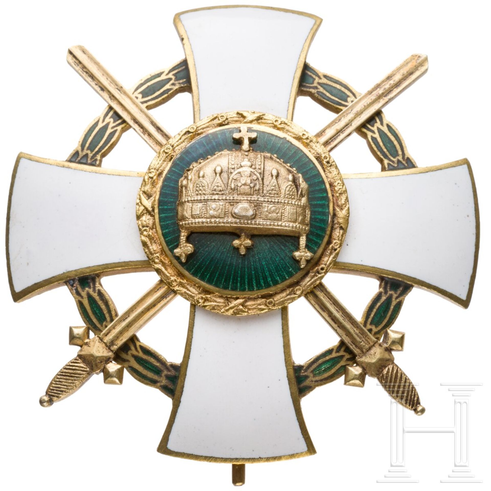 Orden der Heiligen Krone - Offizierskreuz mit Schwertern, um 1942 - Image 2 of 5