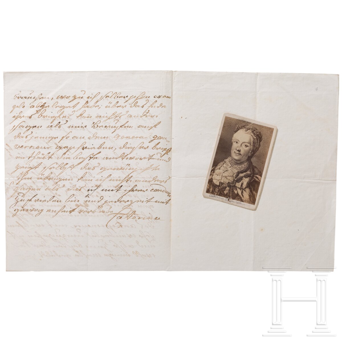 Zarin Ekaterina II. (1729 - 1796) - eigenhändiger Brief an ihren Generalquartiermeister Graf von Elm - Image 2 of 2