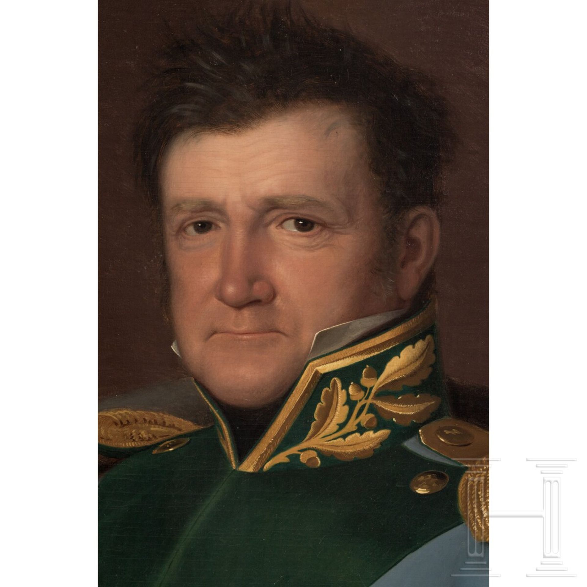 Porträt eines bayerischen Forstinspektors zur Regierungszeit Ludwigs I., datiert 1841 - Bild 3 aus 5