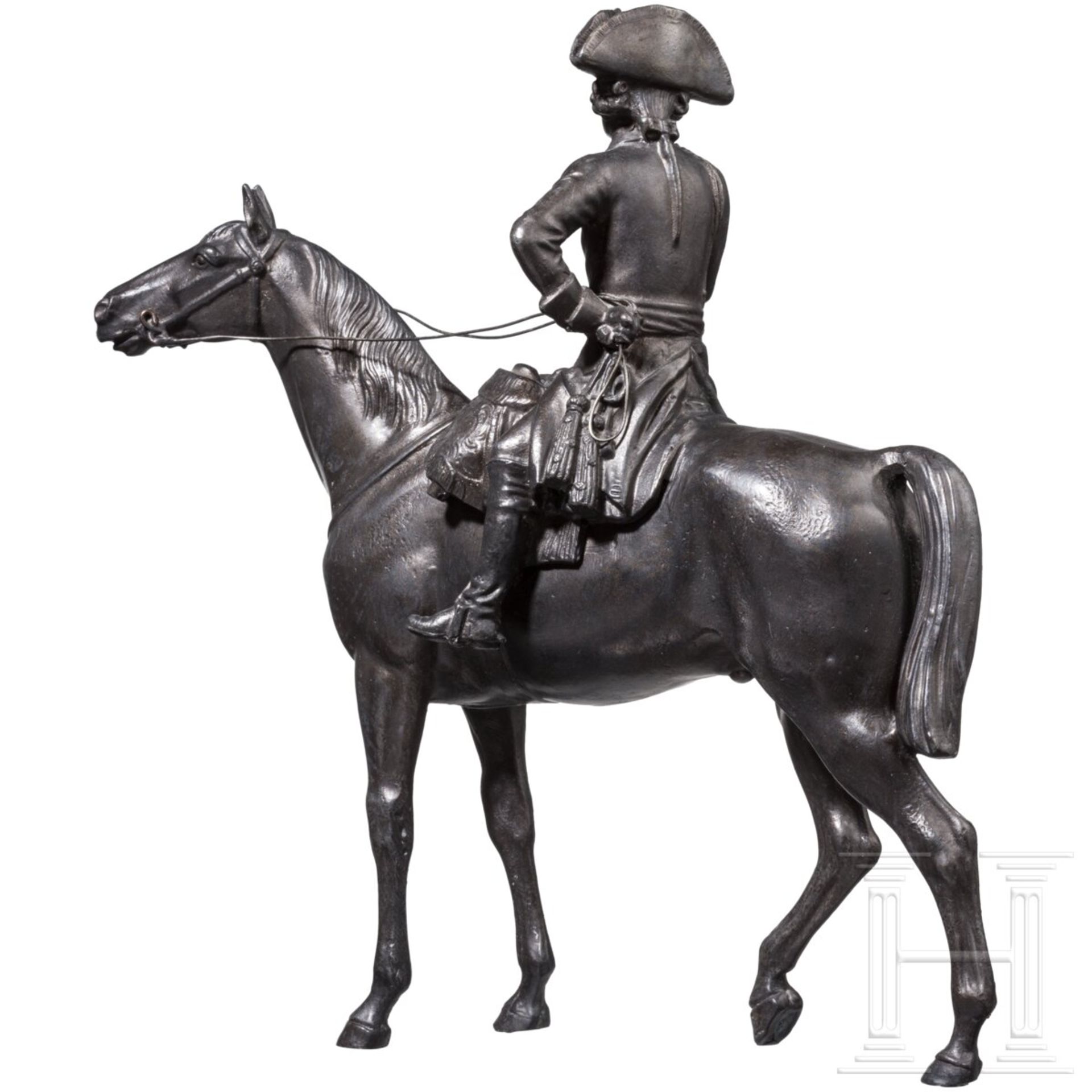 König Friedrich II. von Preußen - schwere Reiterfigur, 19./20. Jhdt. - Image 3 of 4