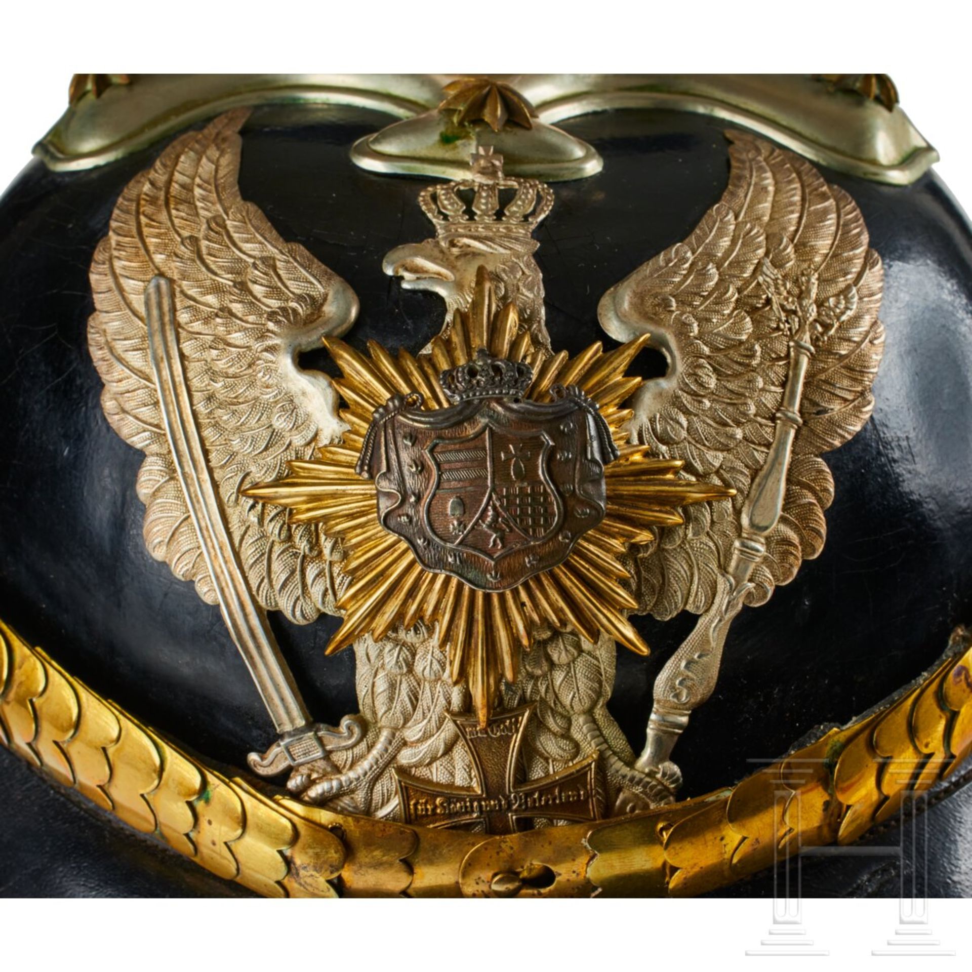 A helmet for Oldenburg 19th Dragoon Regiment Reserve Officers - Image 3 of 11