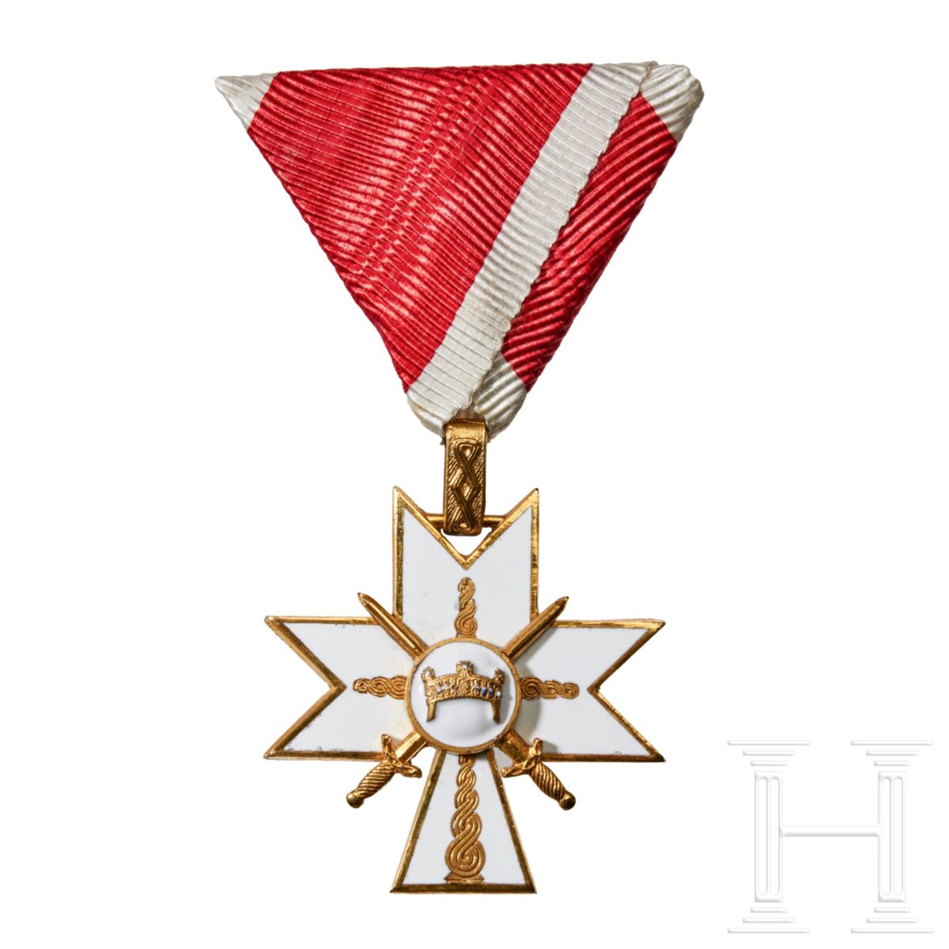 A Croatian Order of King Zvonimir 3rd Class with Swords - Image 2 of 4
