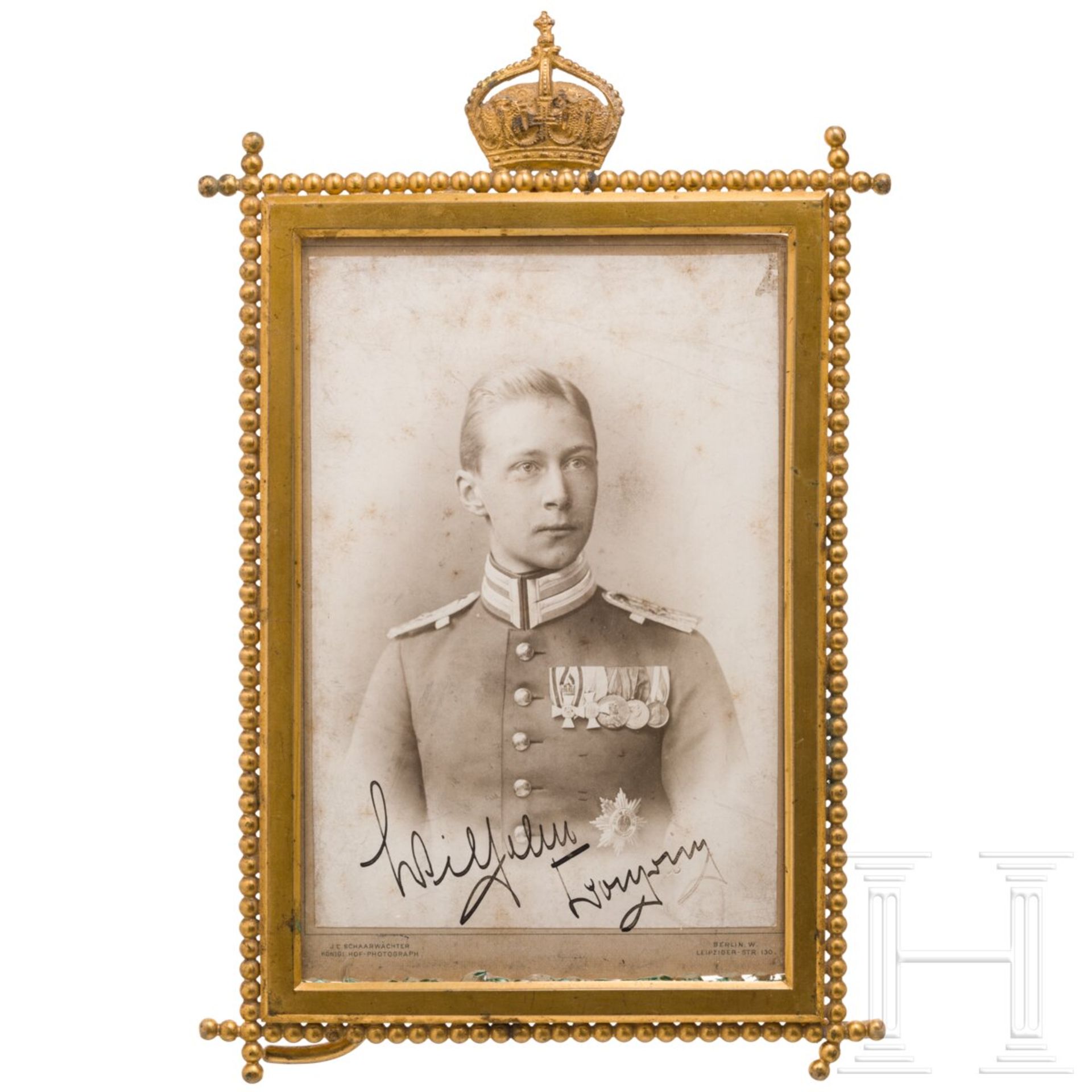 Kronprinz Wilhelm von Preußen - Widmungsporträt im Geschenkrahmen, um 1905 - Bild 2 aus 4