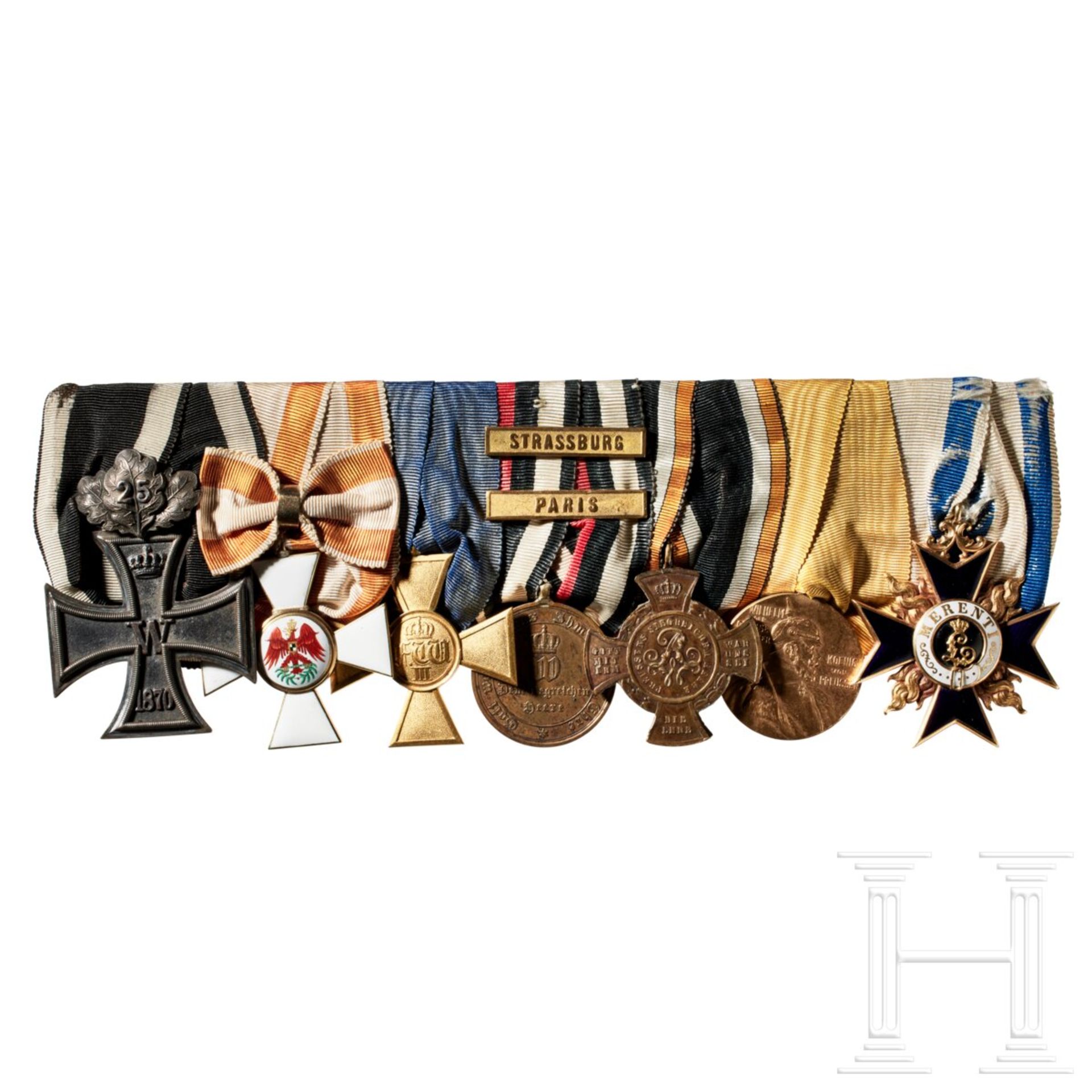 Brevet Major General Theodor August Adolf Krause - a medal bar, Franco Prussian Era
