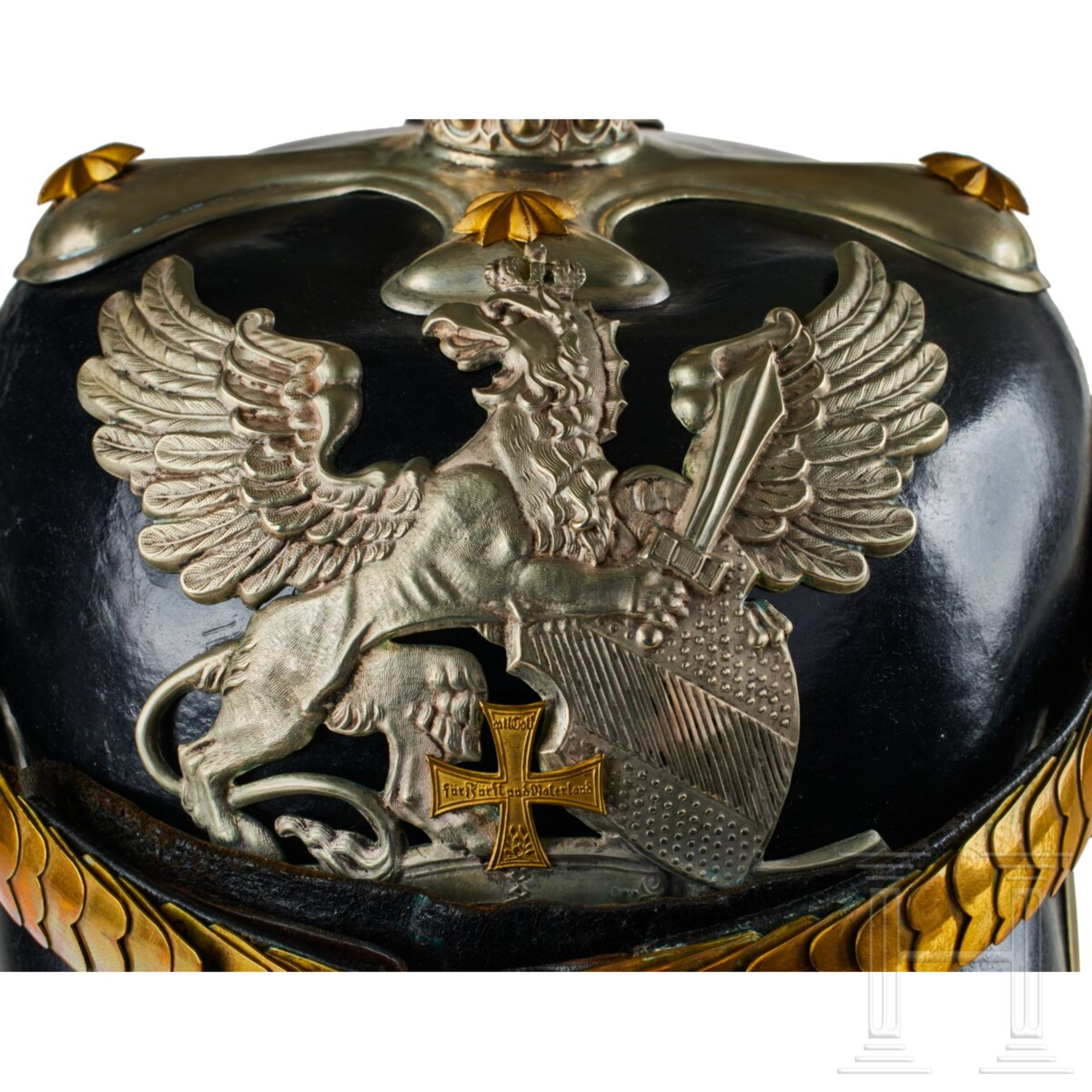 A helmet for Baden Dragoon Reserve Officers, with bush - Image 3 of 13