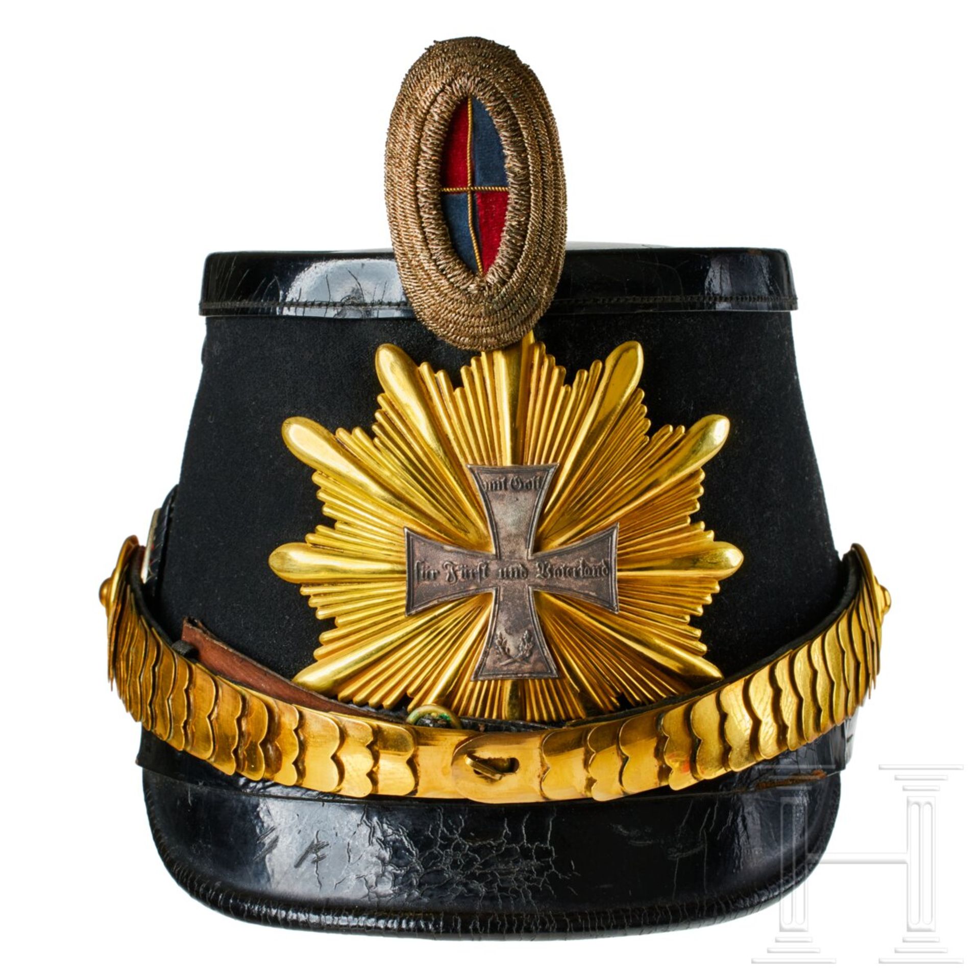 A shako for Mecklenburg Jaeger Battalion 14 Landwehr Officers - Image 2 of 7