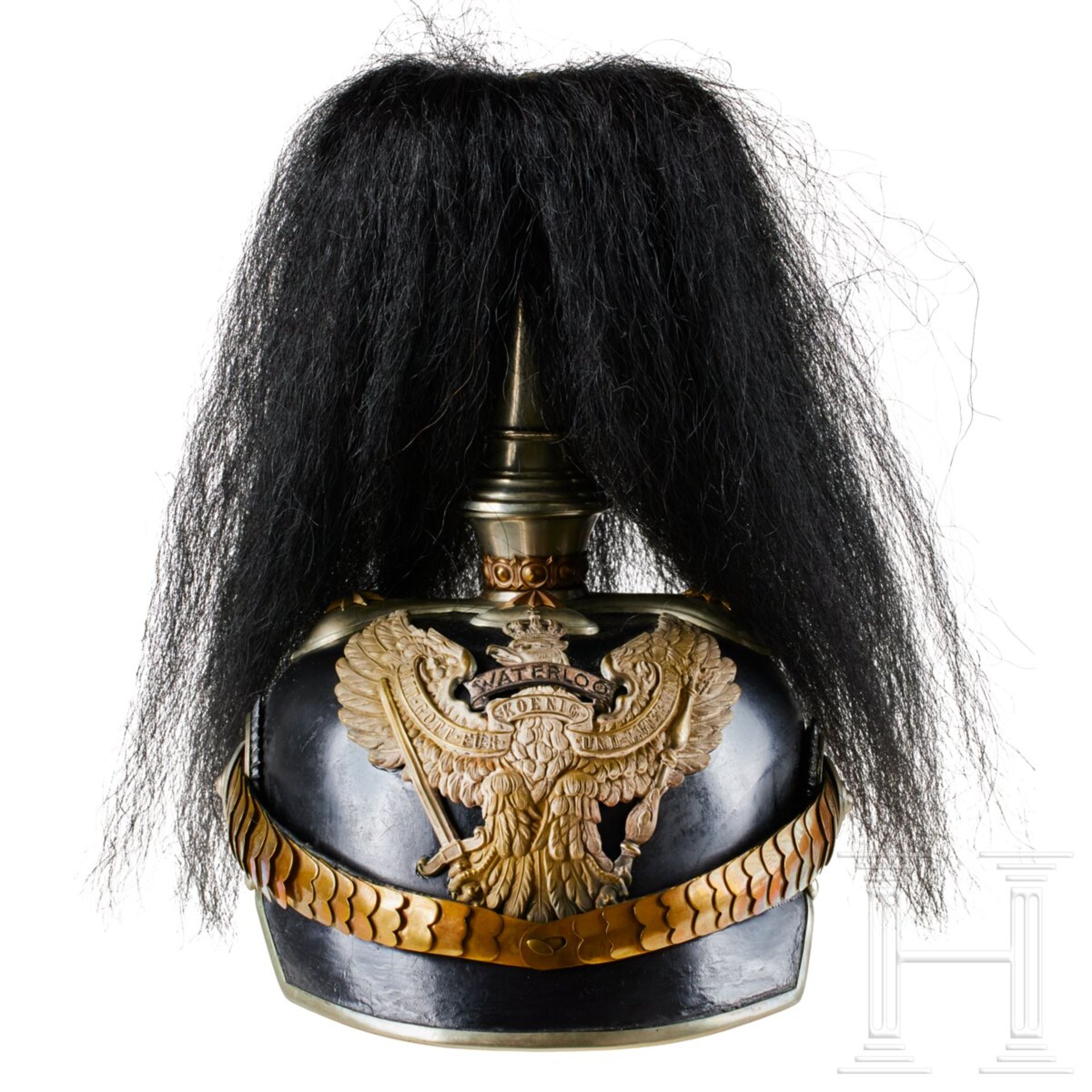 Preußen - Helm für Offiziere des Dragoner-Regiments Nr. 16, mit Haarbusch - Bild 3 aus 10